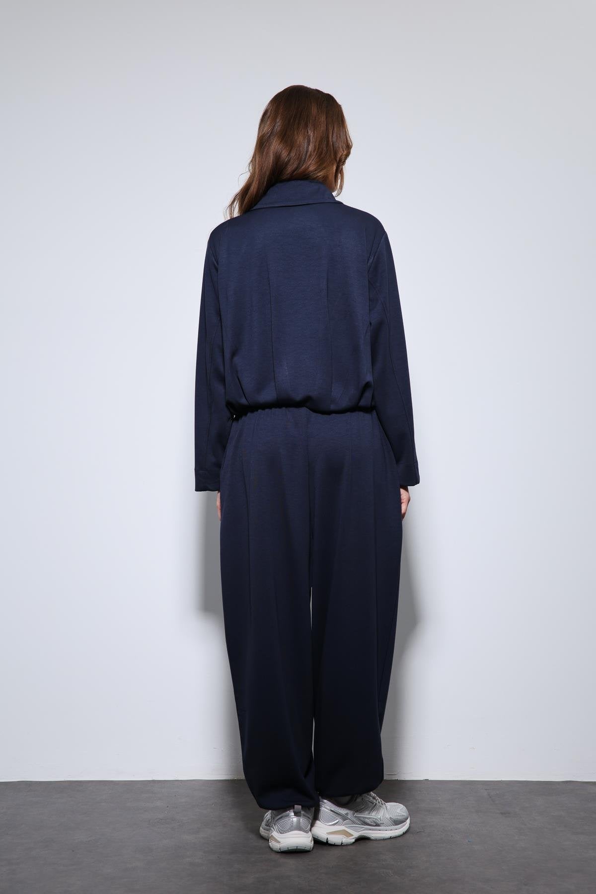 Antioch-Lacivert Volümlü Ceket Ve Paça Lastikli Eşofman Takım-Takım-6-Milagron.com