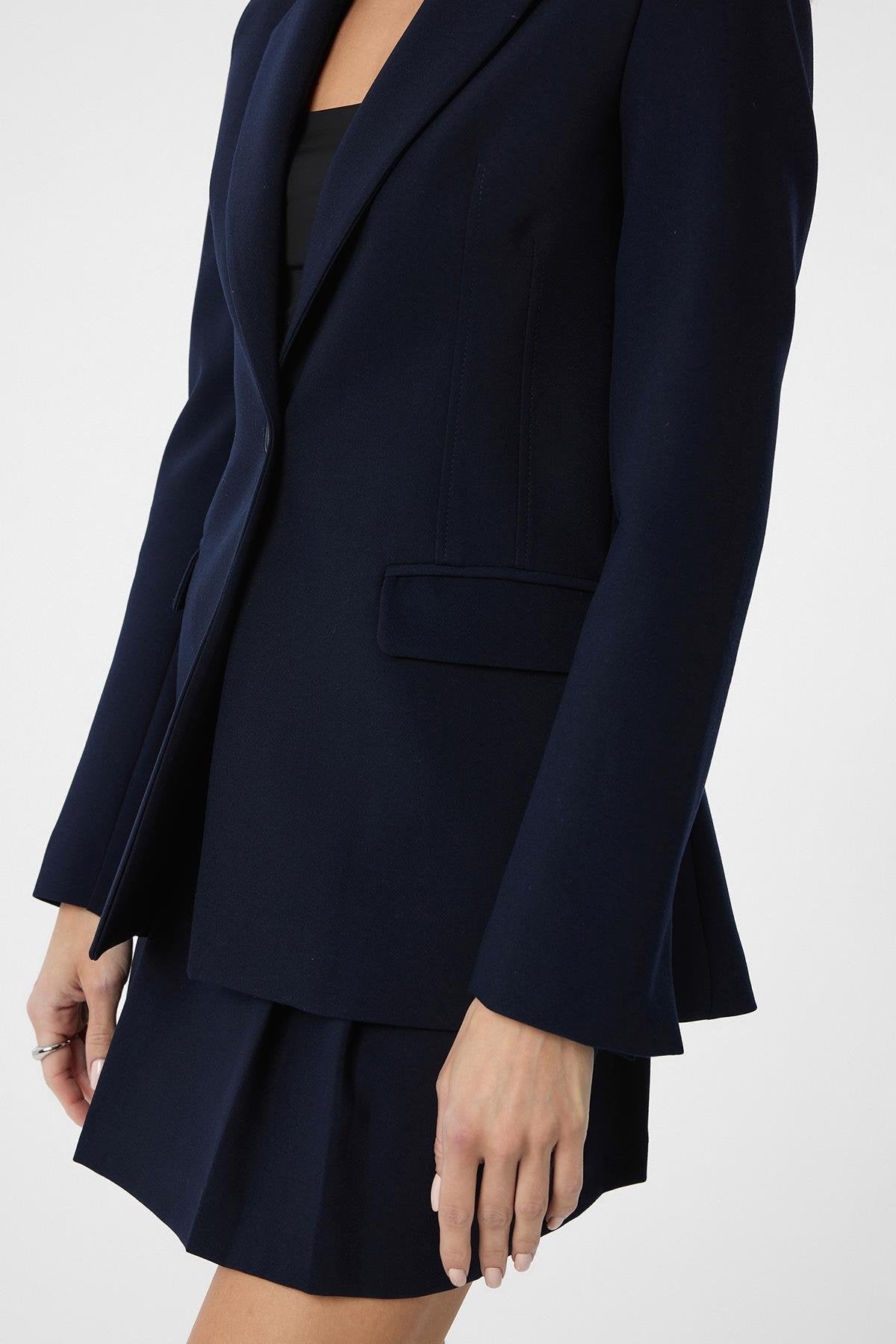 Antioch-Lacivert Vücuda Oturan Kadın Blazer Ceket-Blazer Ceket-4-Milagron.com