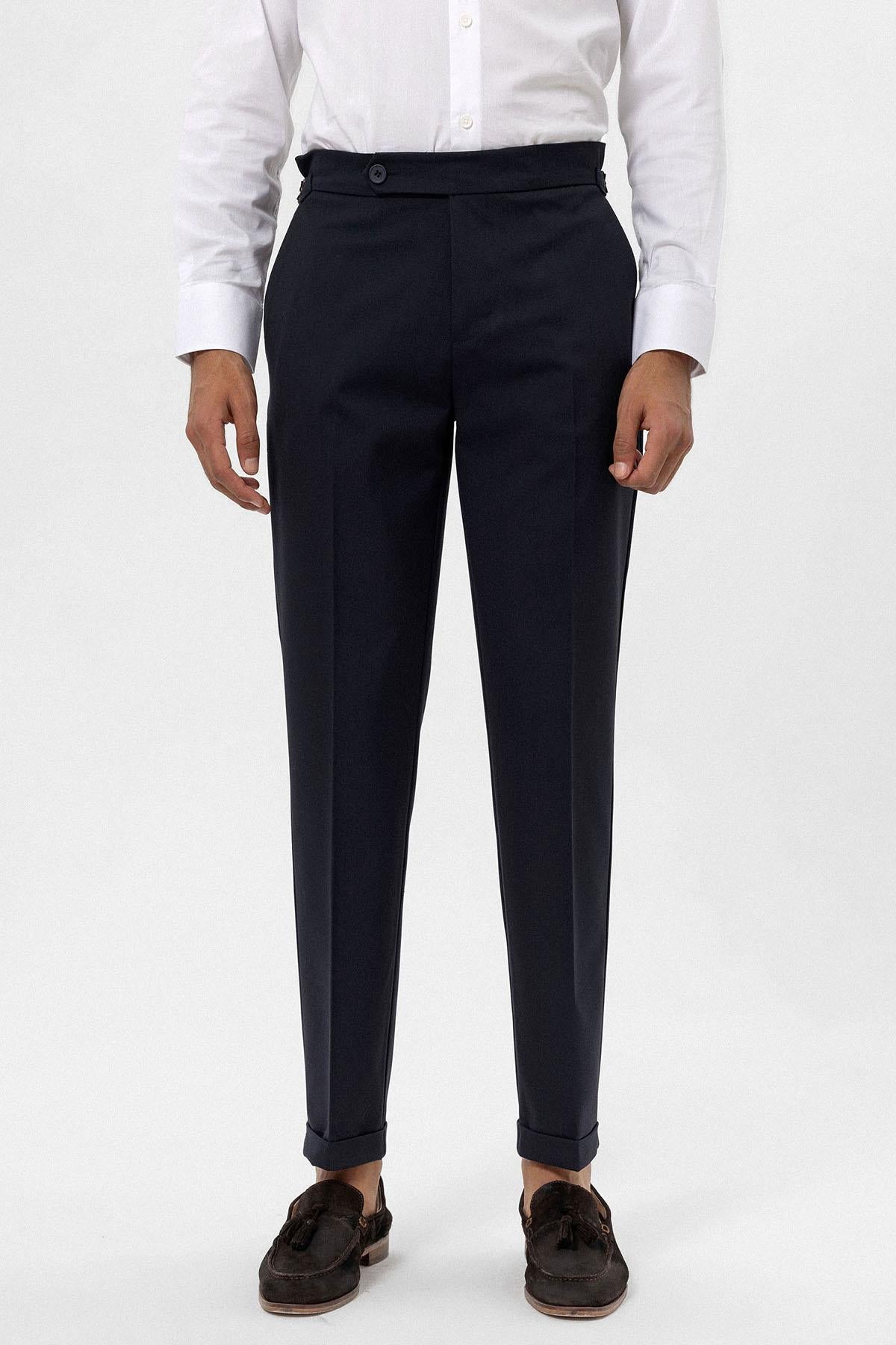 Antioch-Lacivert Yüksek Bel Regular Fit Erkek Pantolon-Pantolon-1-Milagron.com