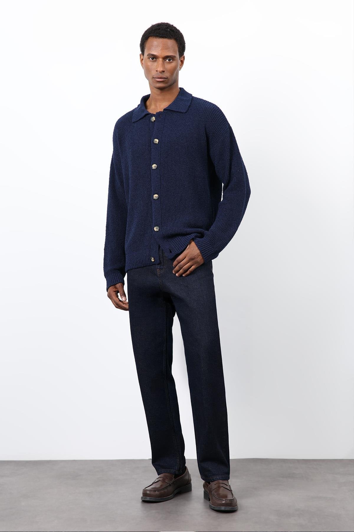 Antioch-Lacivert örme Triko Erkek Hırka-Hırka-2-Milagron.com