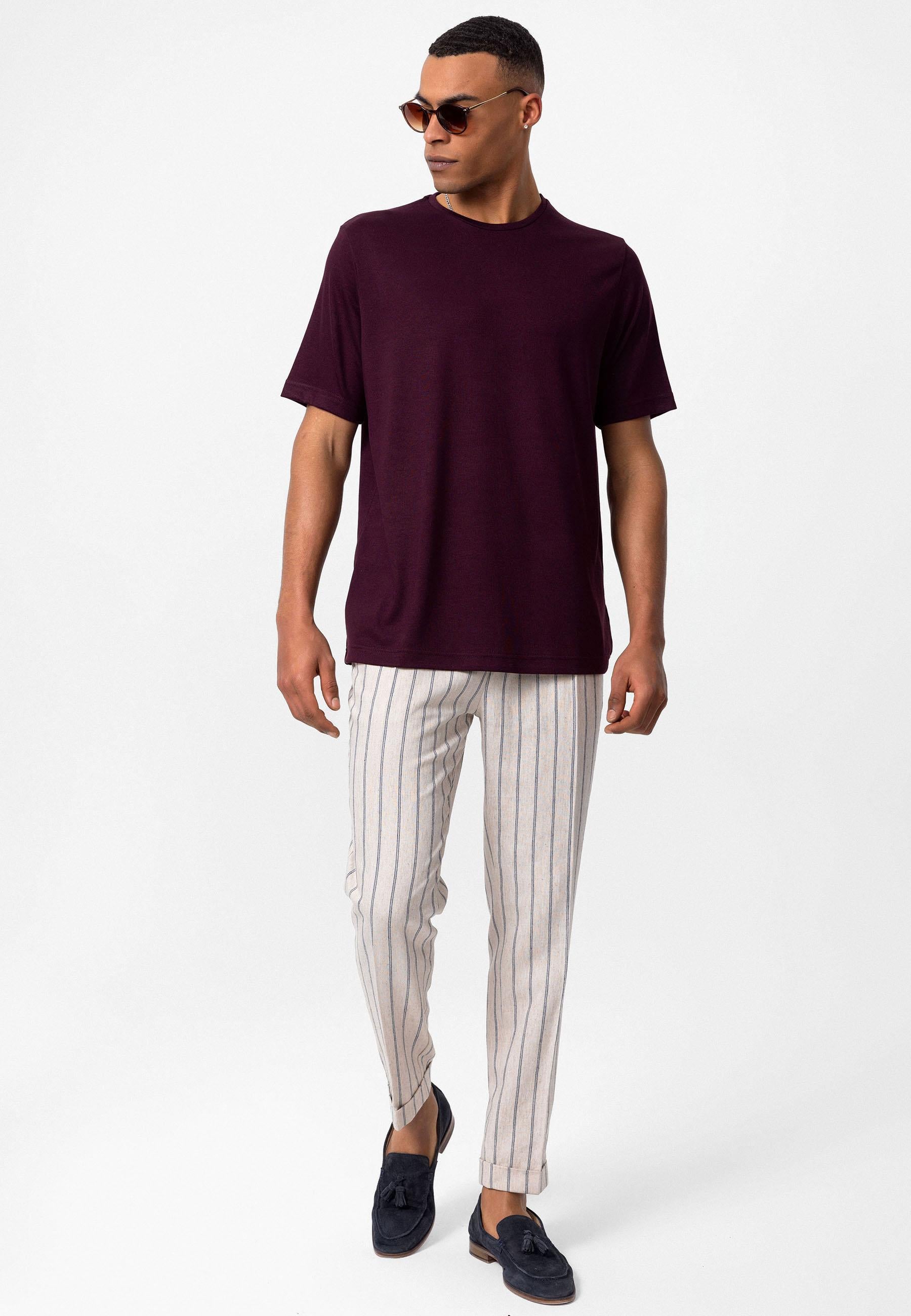 Antioch-Mürdüm Bisiklet Yaka Regular Fit Erkek T Shirt-T-Shirts-3-Milagron.com