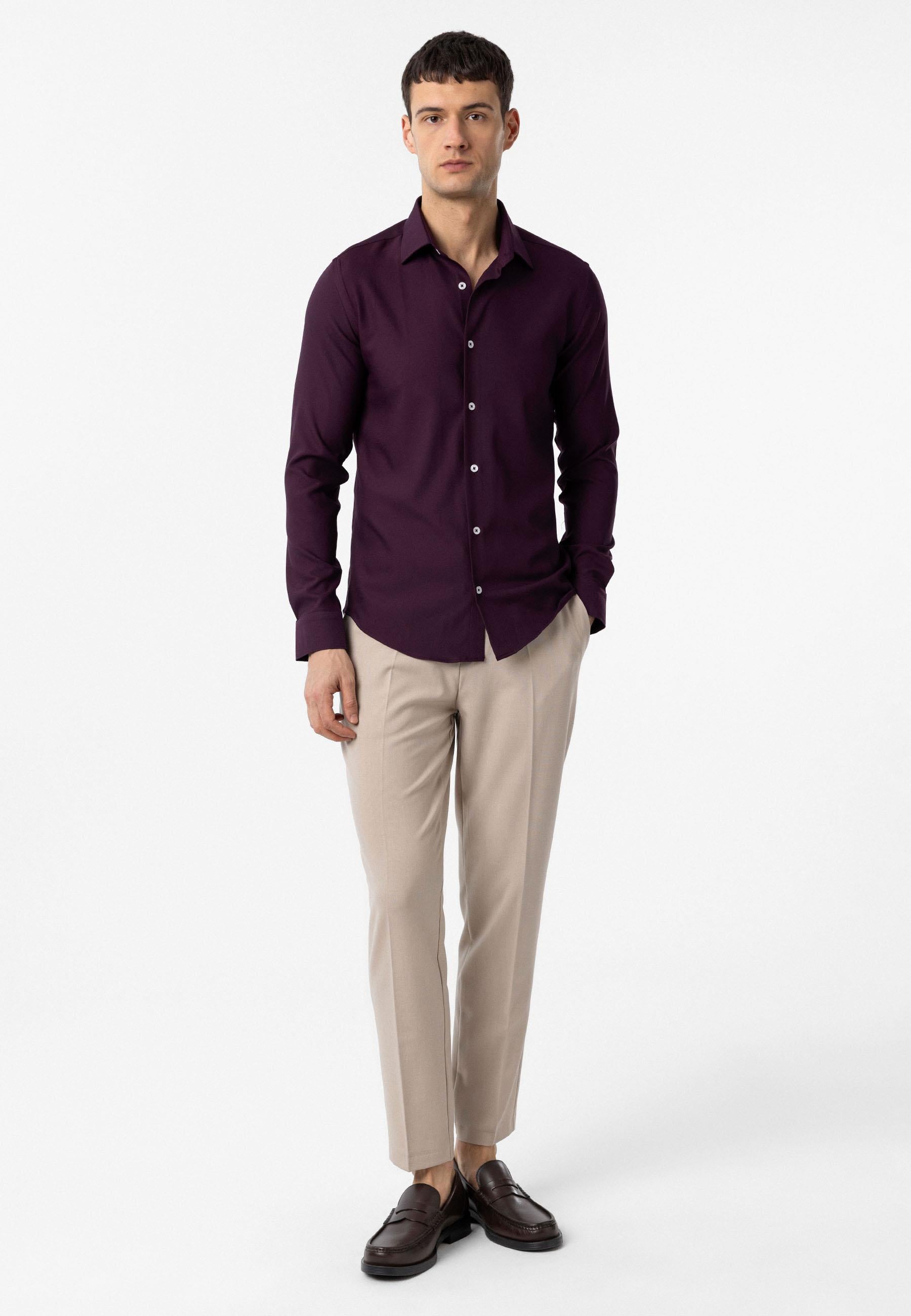 Antioch Mürdüm Slim Fit Erkek Gömlek