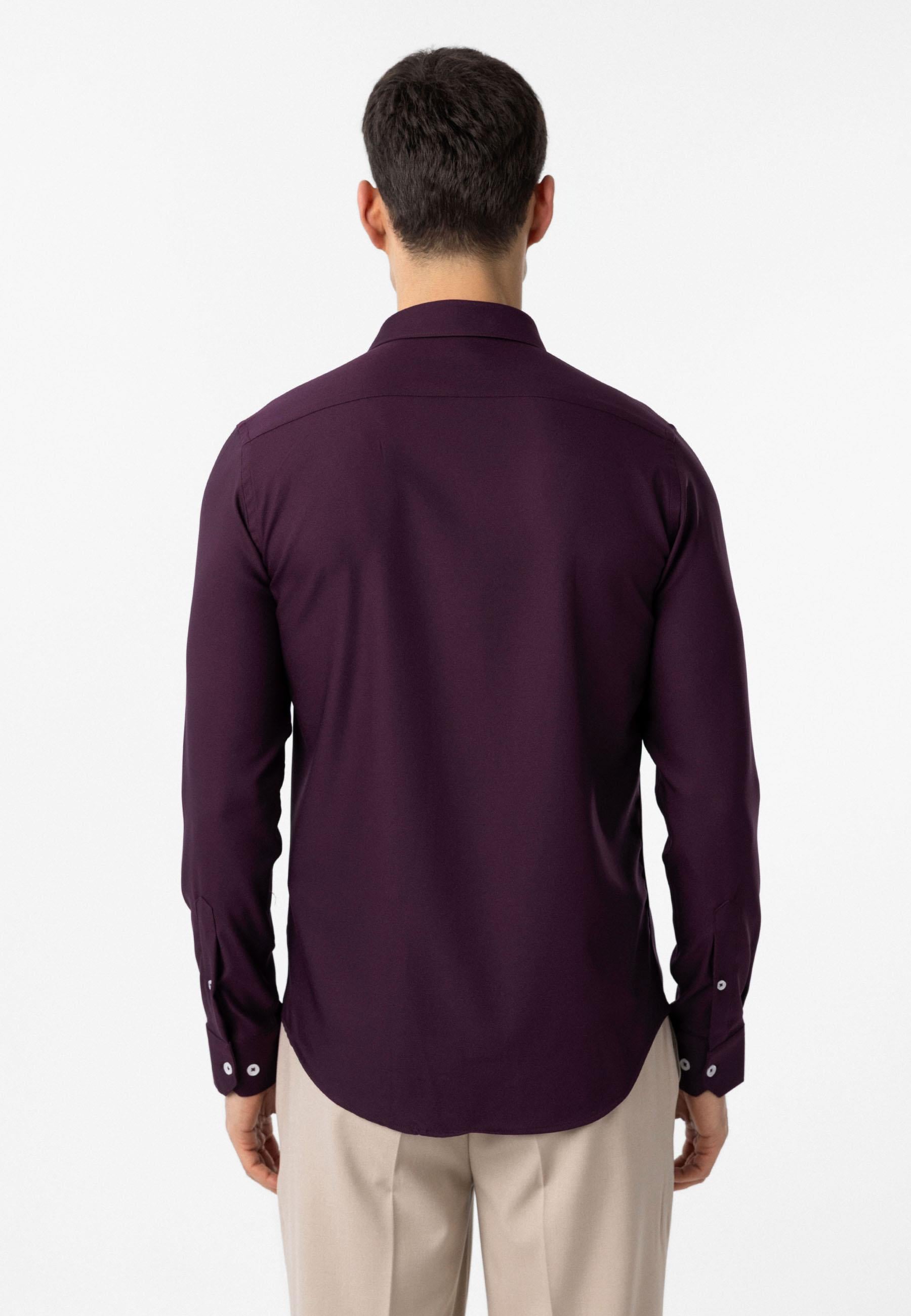 Antioch Mürdüm Slim Fit Erkek Gömlek