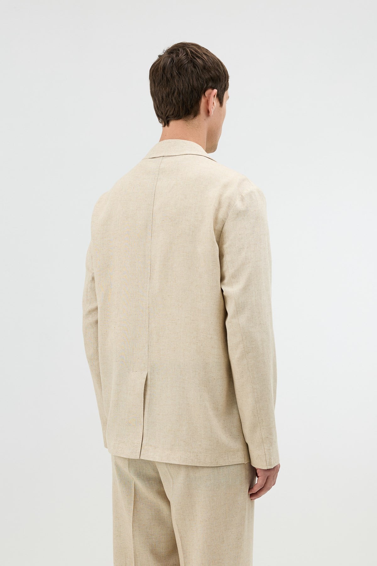 Antioch Natur Keten Karışımlı Erkek Blazer Ceket