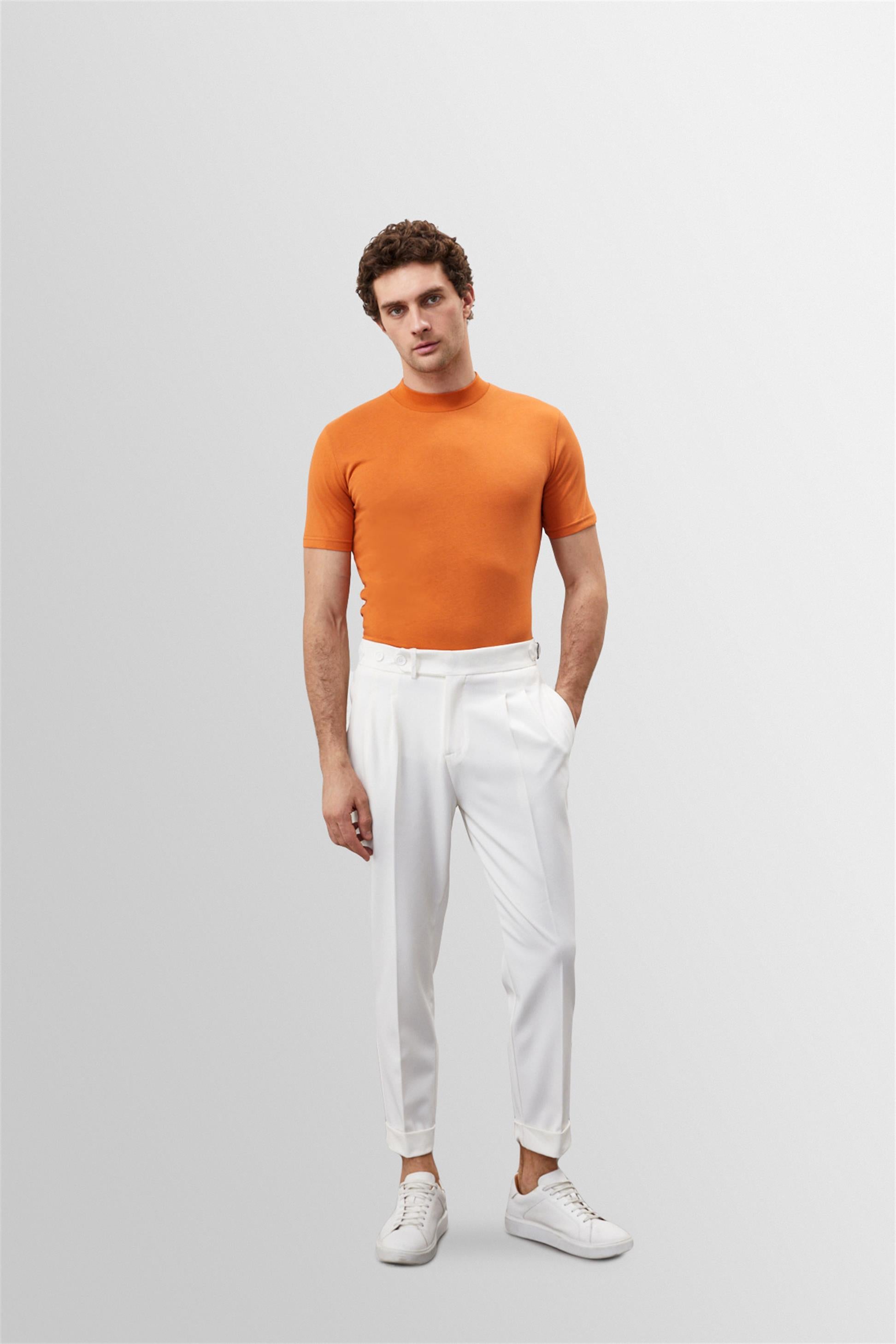 Antioch-Oranj Slim Fit Basic T Shirt-T-Shirts-1-Milagron.com