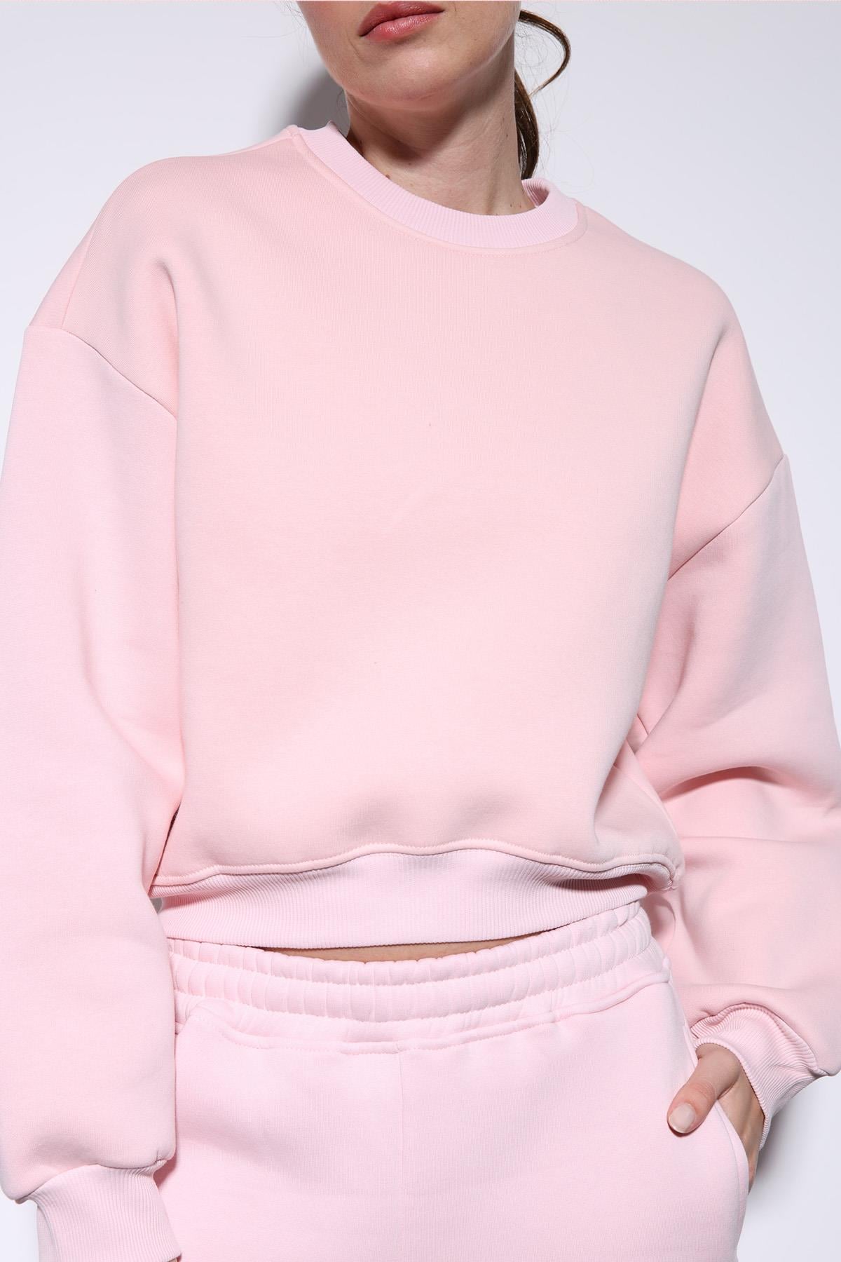 Antioch Pembe Basic Kadın Sweatshirt