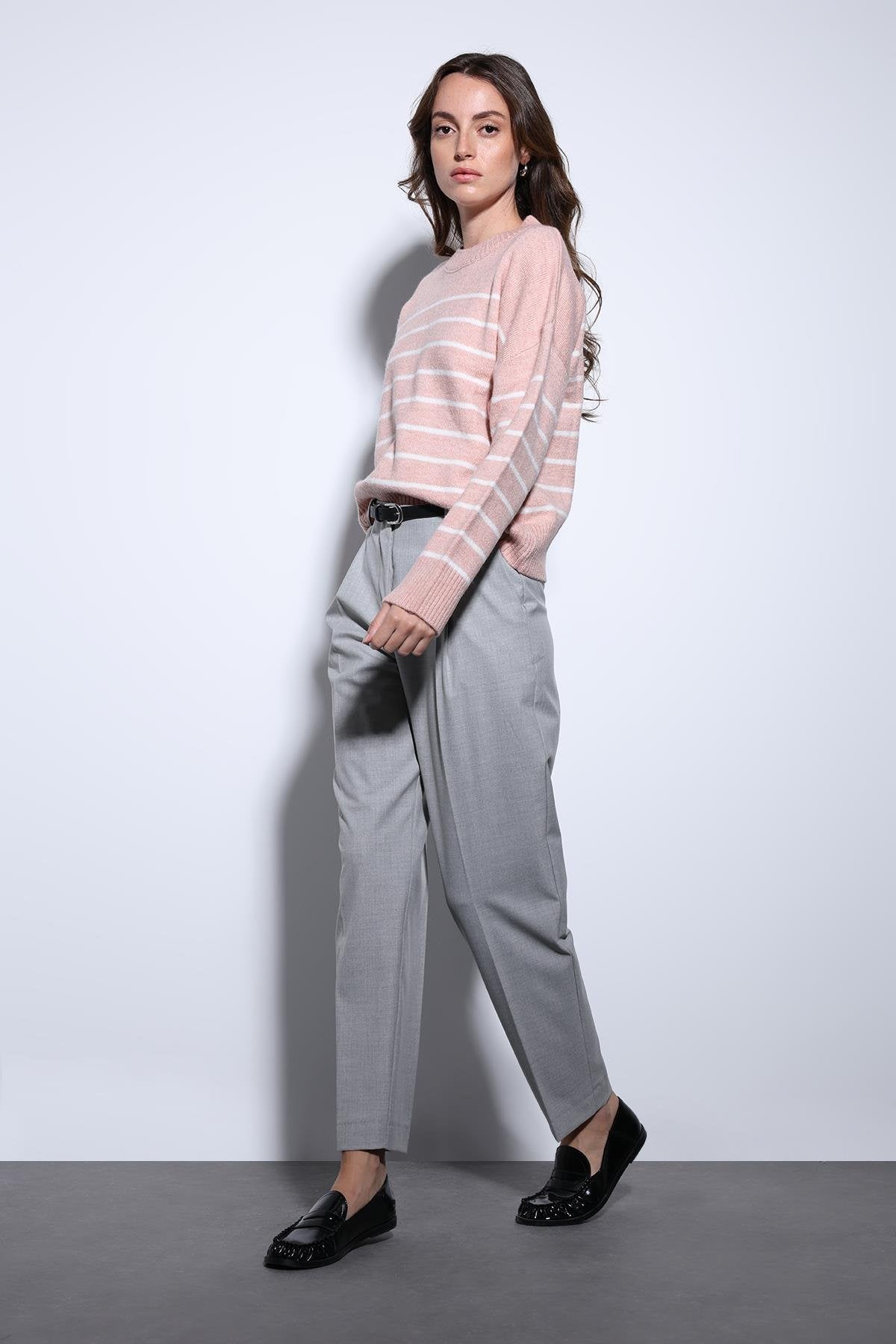 Antioch-Antioch Pembe çizgili Triko Kazak-Kazak-2-Milagron.com