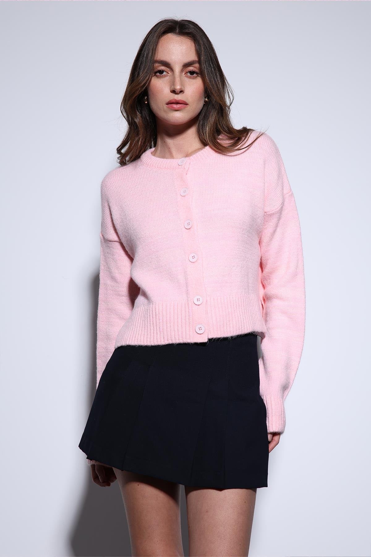 Antioch-Antioch Pudra Yırtmaçlı örgü Triko Kadın Kazak-Kazak-3-Milagron.com