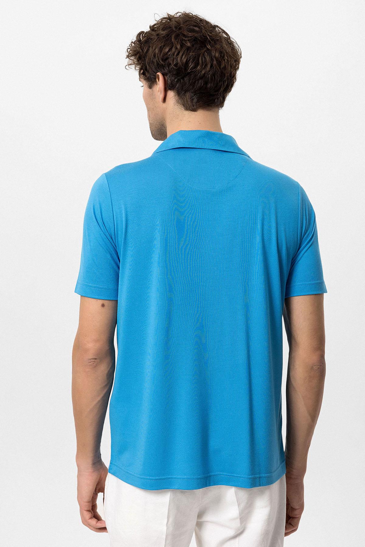 Antioch-Saks Apaş Yaka Regular Fit Erkek T Shirt-T-Shirts-4-Milagron.com