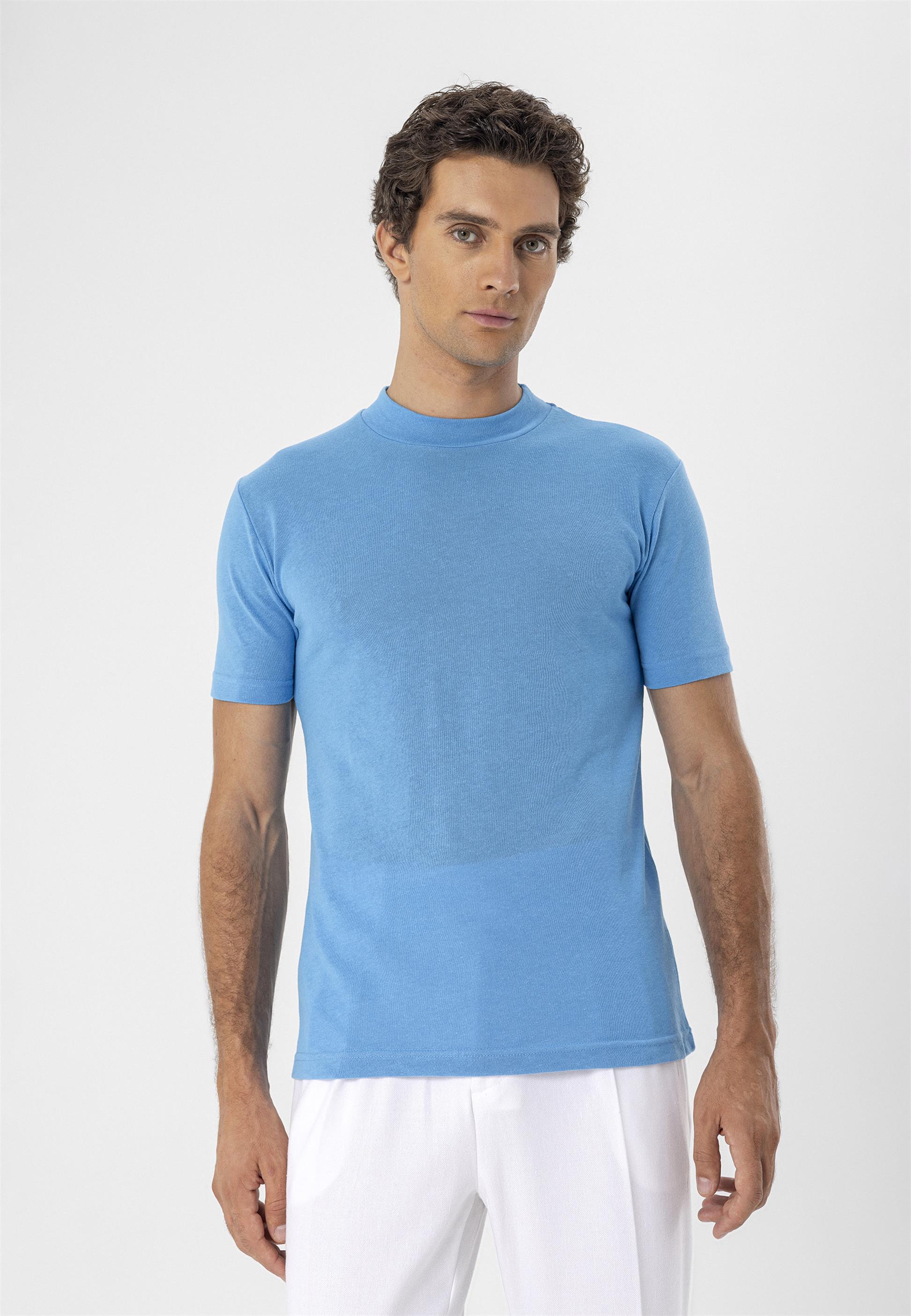 Antioch-Saks Bisiklet Yaka Slim Fit T Shirt-T-Shirts-4-Milagron.com