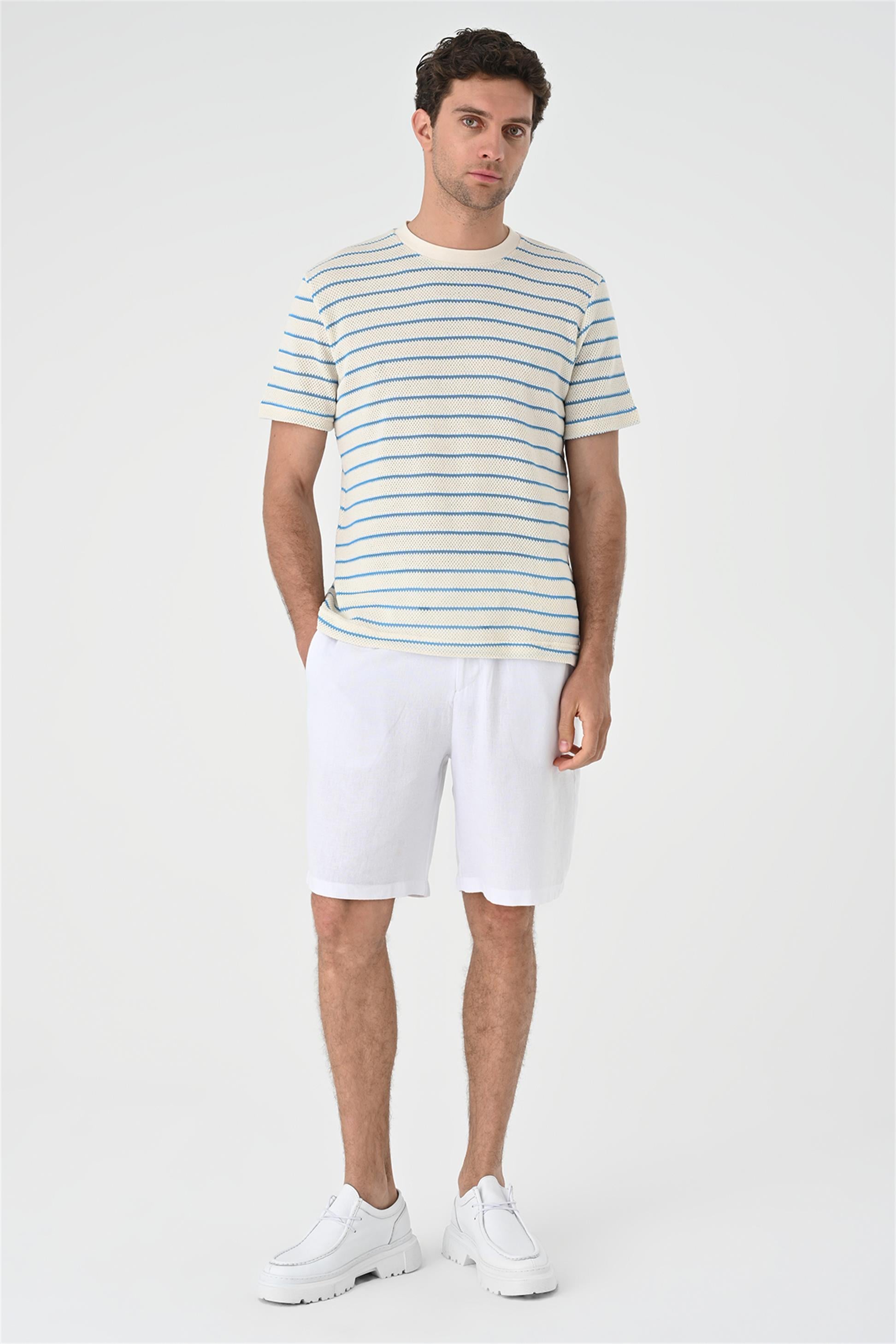 Antioch-Saks Çizgili Örme Erkek T Shirt-T-Shirts-3-Milagron.com