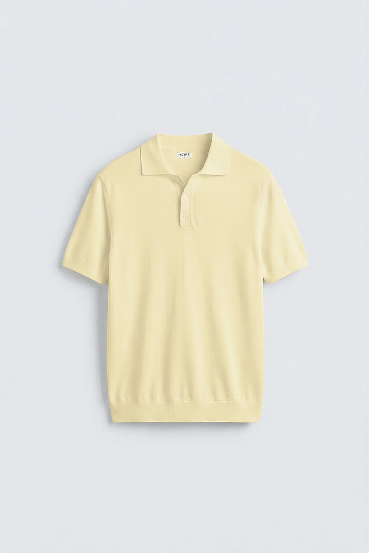 Antioch Sarı Comfort Slim Polo Yaka Erkek Triko T-Shirt