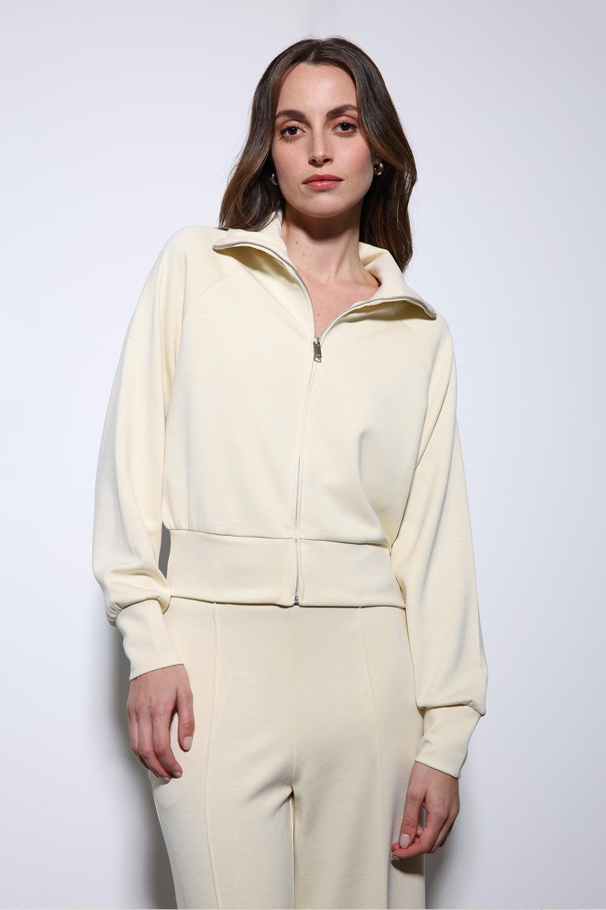 Antioch-Sarı Fermuarlı Kadın Eşofman Takım-Takım-4-Milagron.com