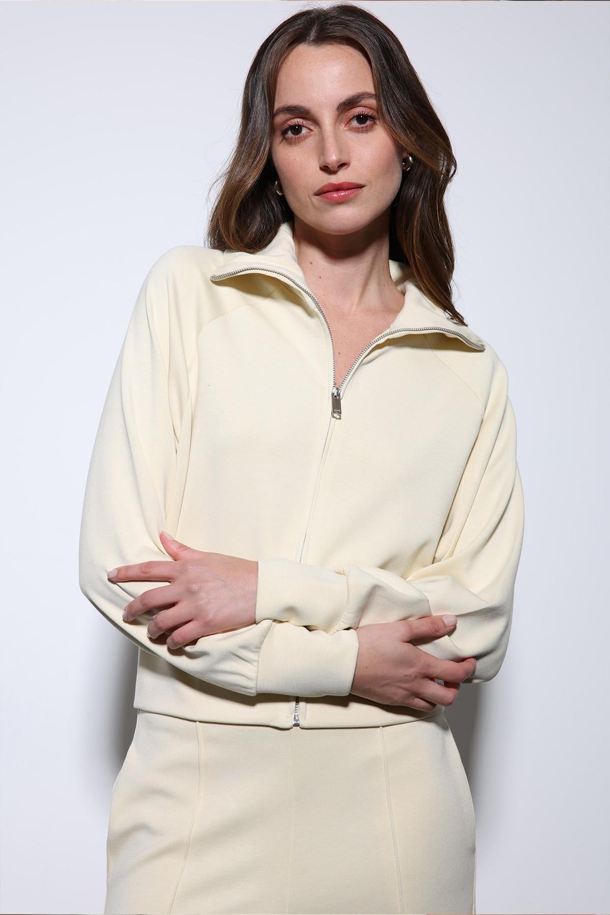 Antioch-Sarı Fermuarlı Kadın Eşofman Takım-Takım-6-Milagron.com