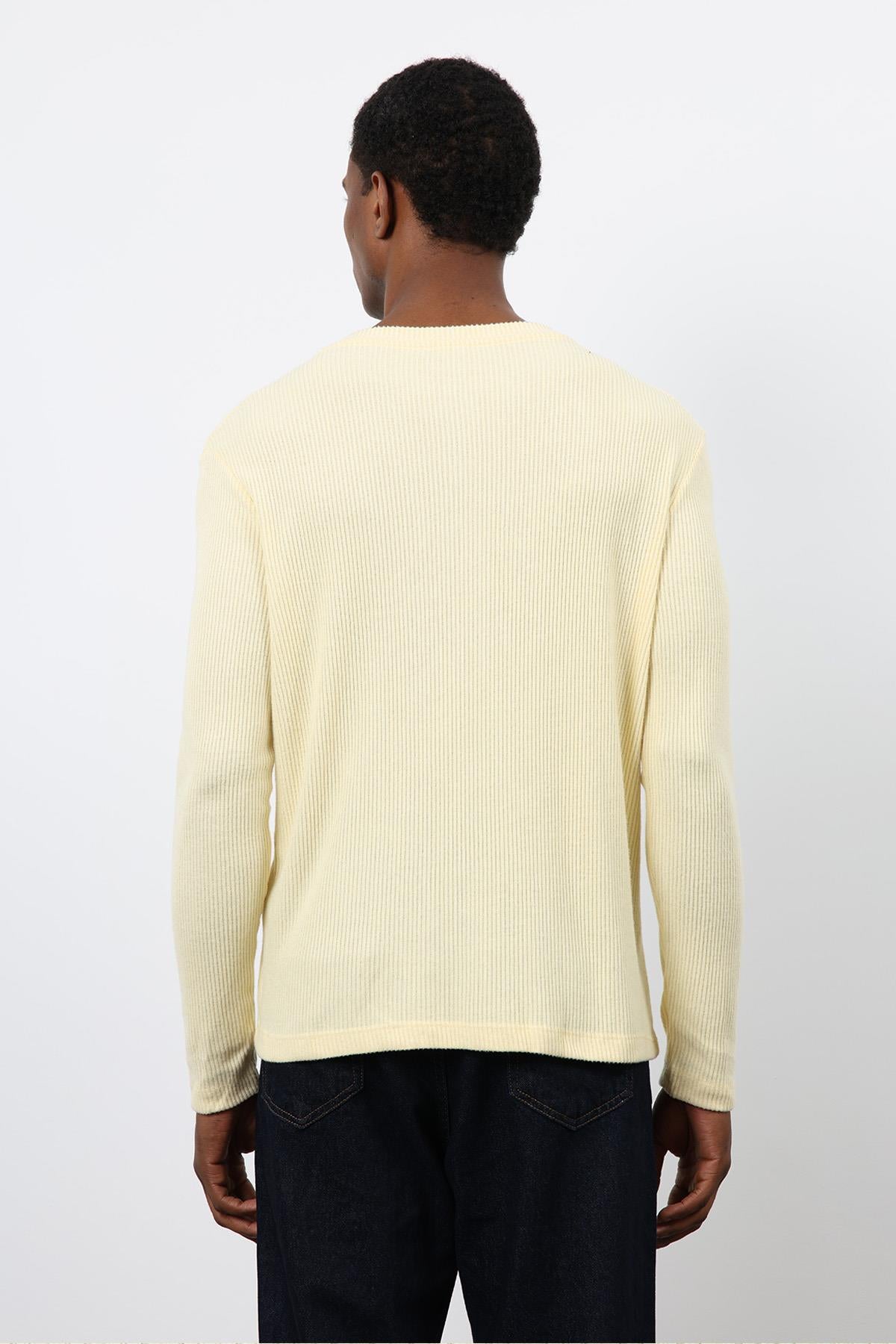 Antioch-Sarı Fitilli Düğmeli Yaka T Shirt-T-Shirt-7-Milagron.com