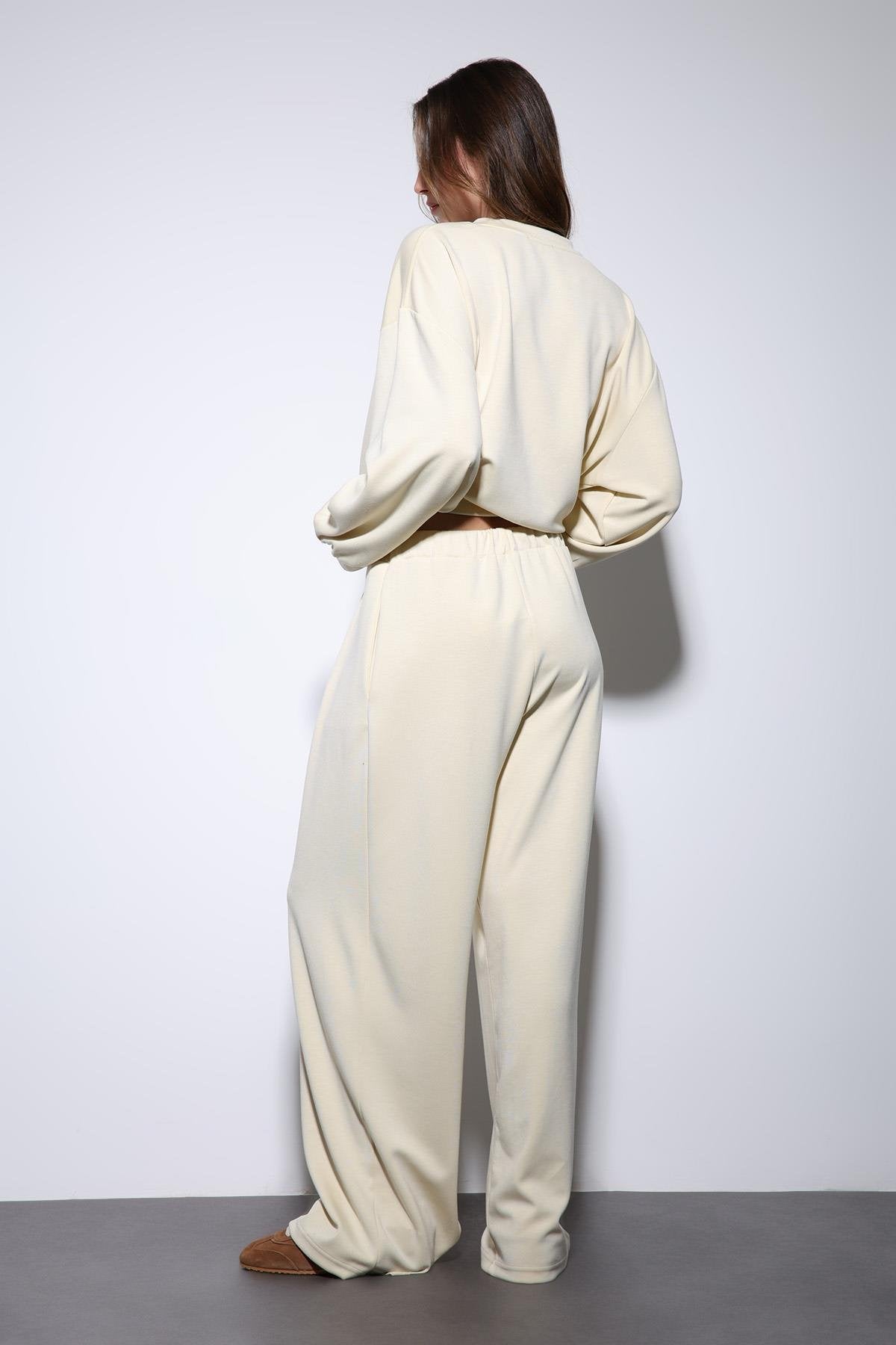 Antioch-Sarı Geniş Paça Relaxed Kadın Takım-Takım-6-Milagron.com