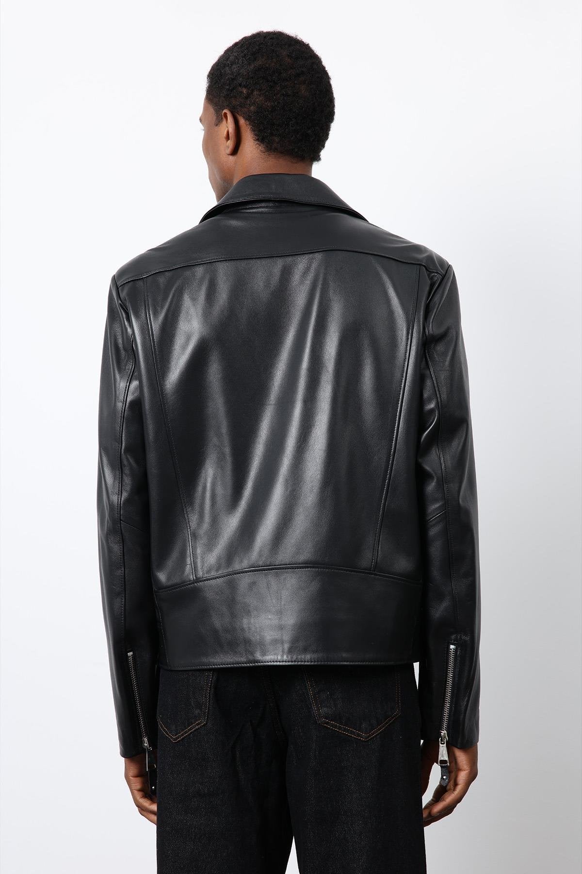 Antioch-Siyah 100% Deri Biker Ceket-Ceket-8-Milagron.com