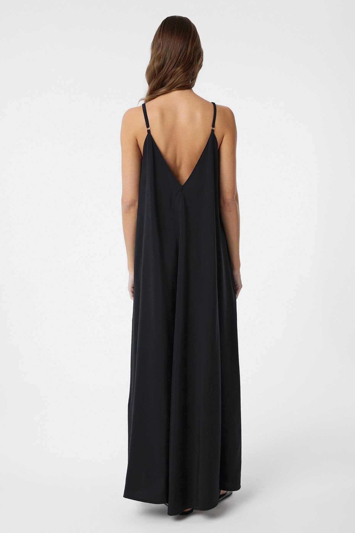 Antioch-Siyah Askılı Modal Uzun Kadın Elbise-Elbise-5-Milagron.com