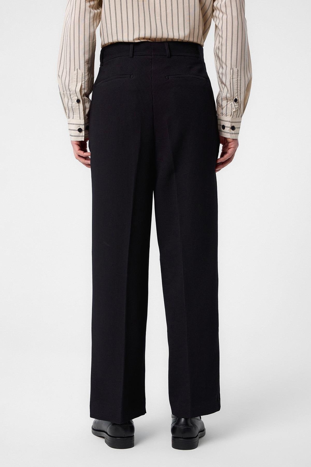 Antioch-Siyah Baggy Fitilli Erkek Pantolon-Kumaş Pantolon-4-Milagron.com