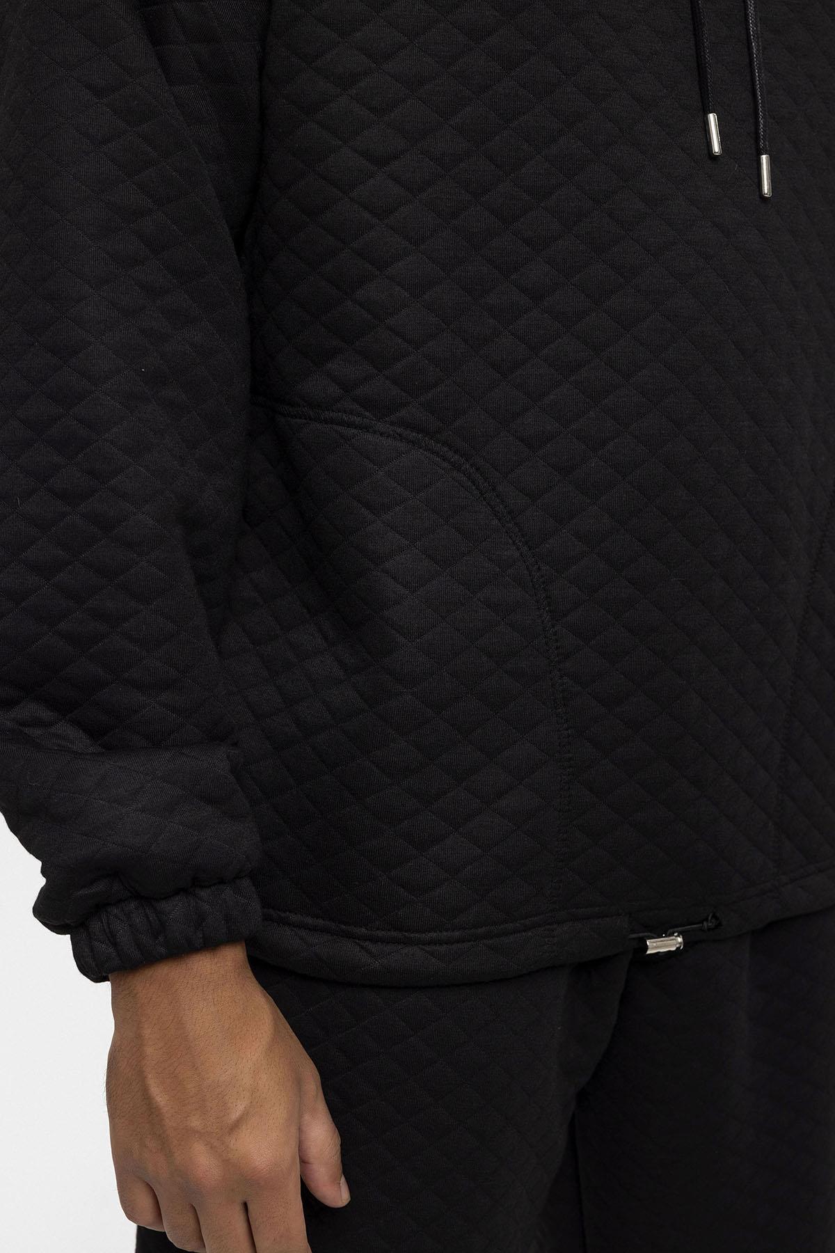 Antioch-Siyah Baklava Desenli Oversize Erkek Eşofman Takımı-Alt - Üst Takım-7-Milagron.com