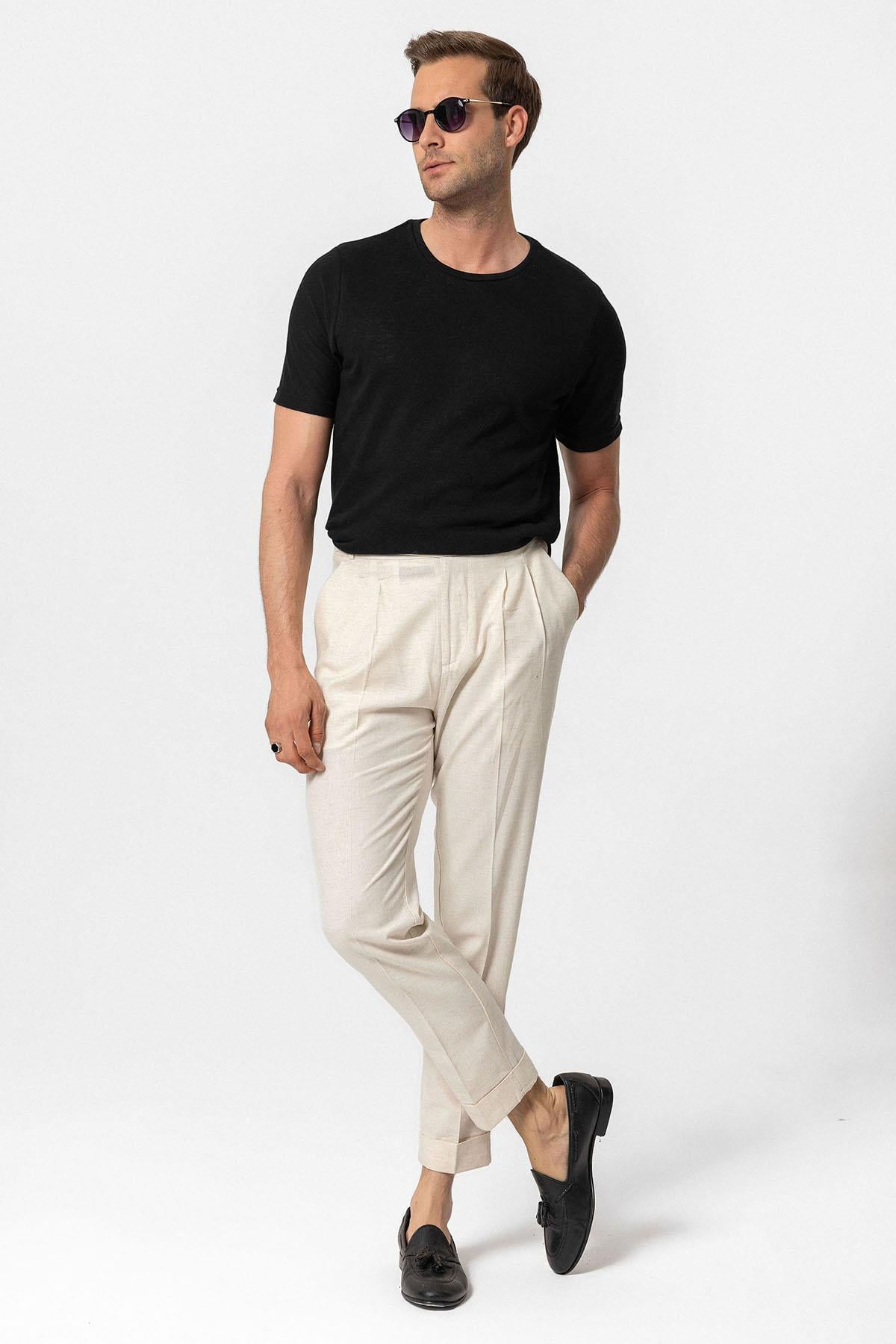 Antioch Siyah Basic Bisiklet Yaka Erkek T-Shirt