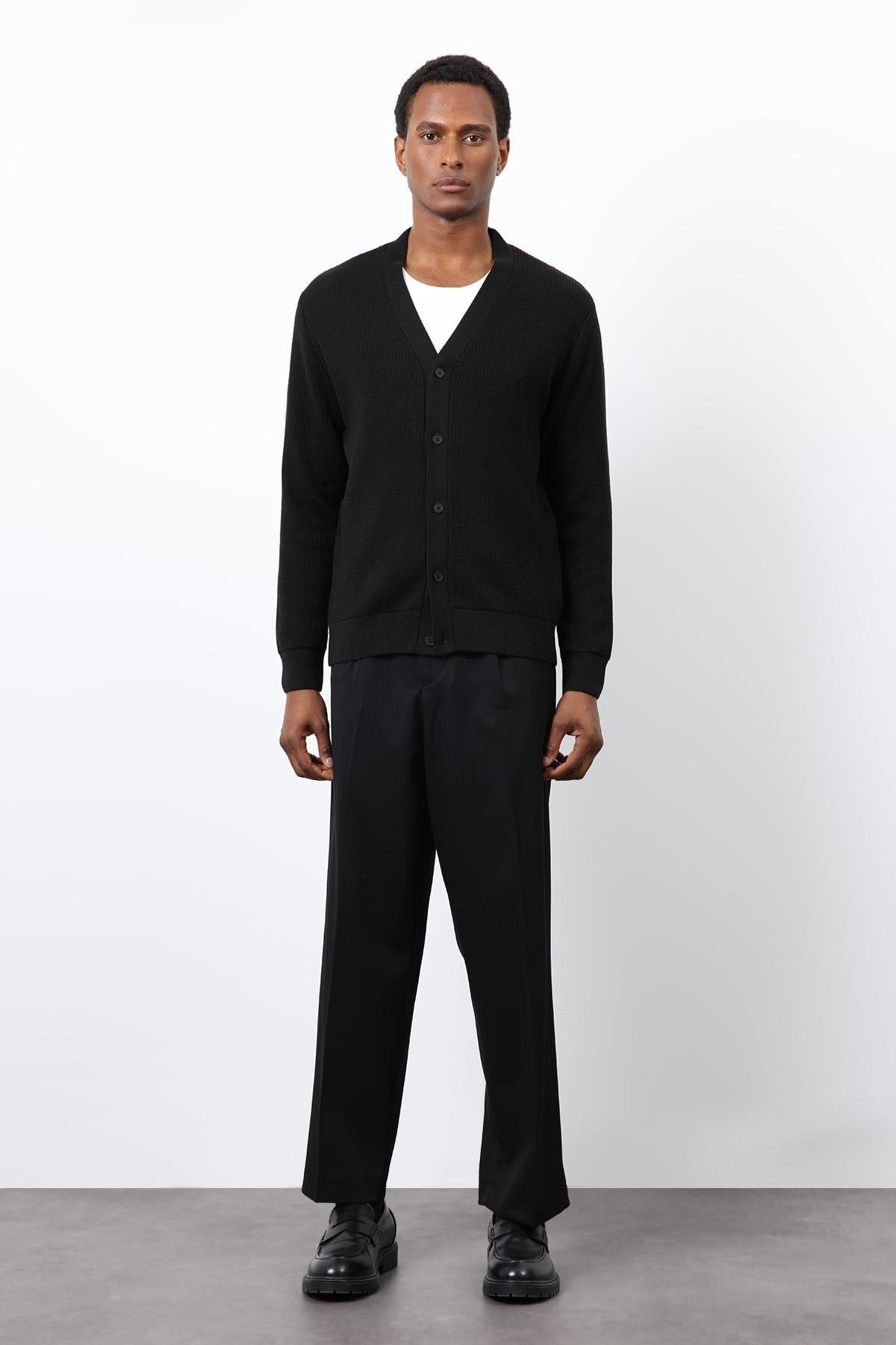 Antioch-Siyah Basic Erkek Hırka-HIRKA-1-Milagron.com