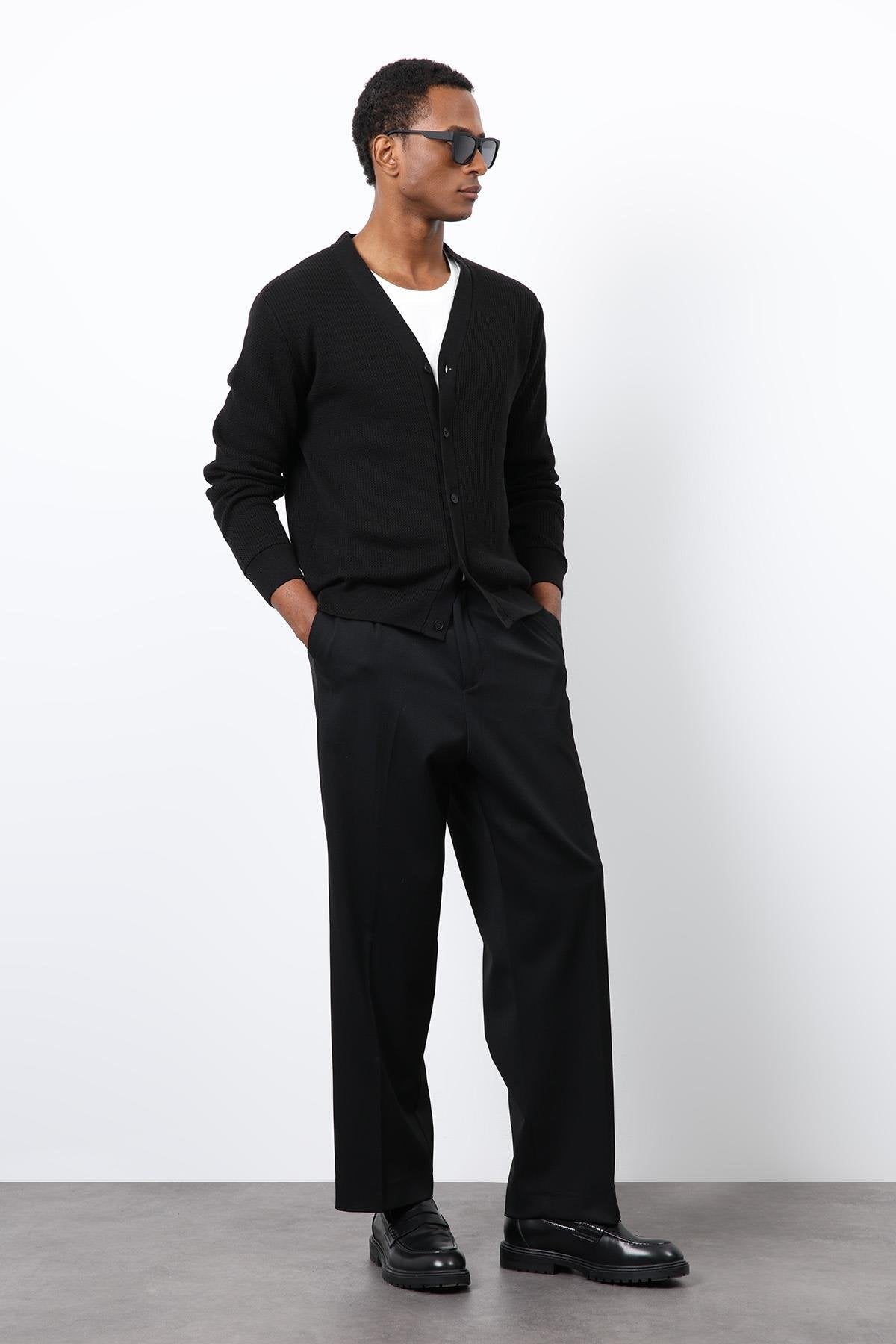 Antioch-Siyah Basic Erkek Hırka-HIRKA-3-Milagron.com