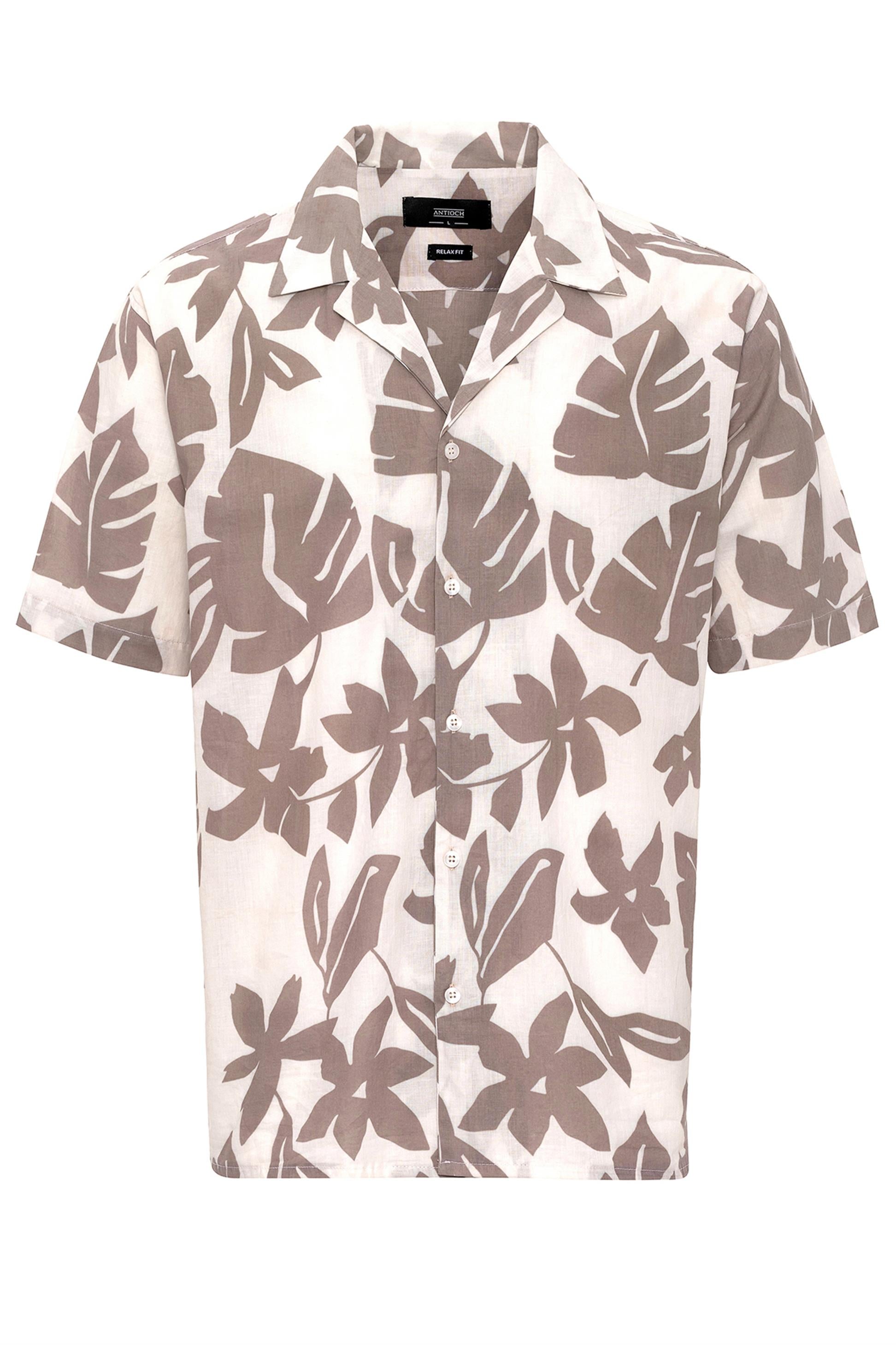 Antioch-Siyah Çiçek Desenli Apaş Yaka Erkek Gömlek-Gömlek-6-Milagron.com