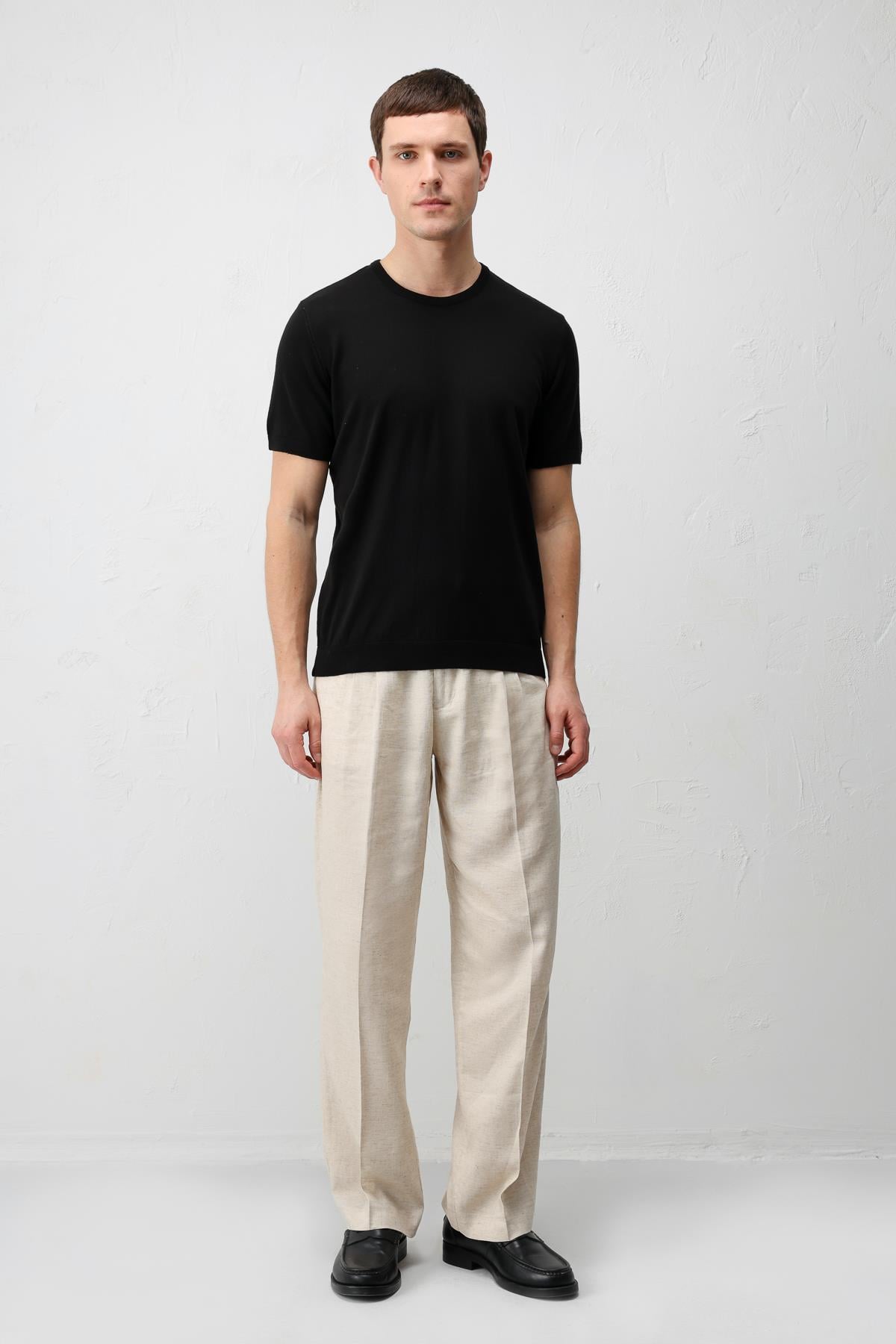 Antioch Siyah Comfort Slim Triko T-Shirt