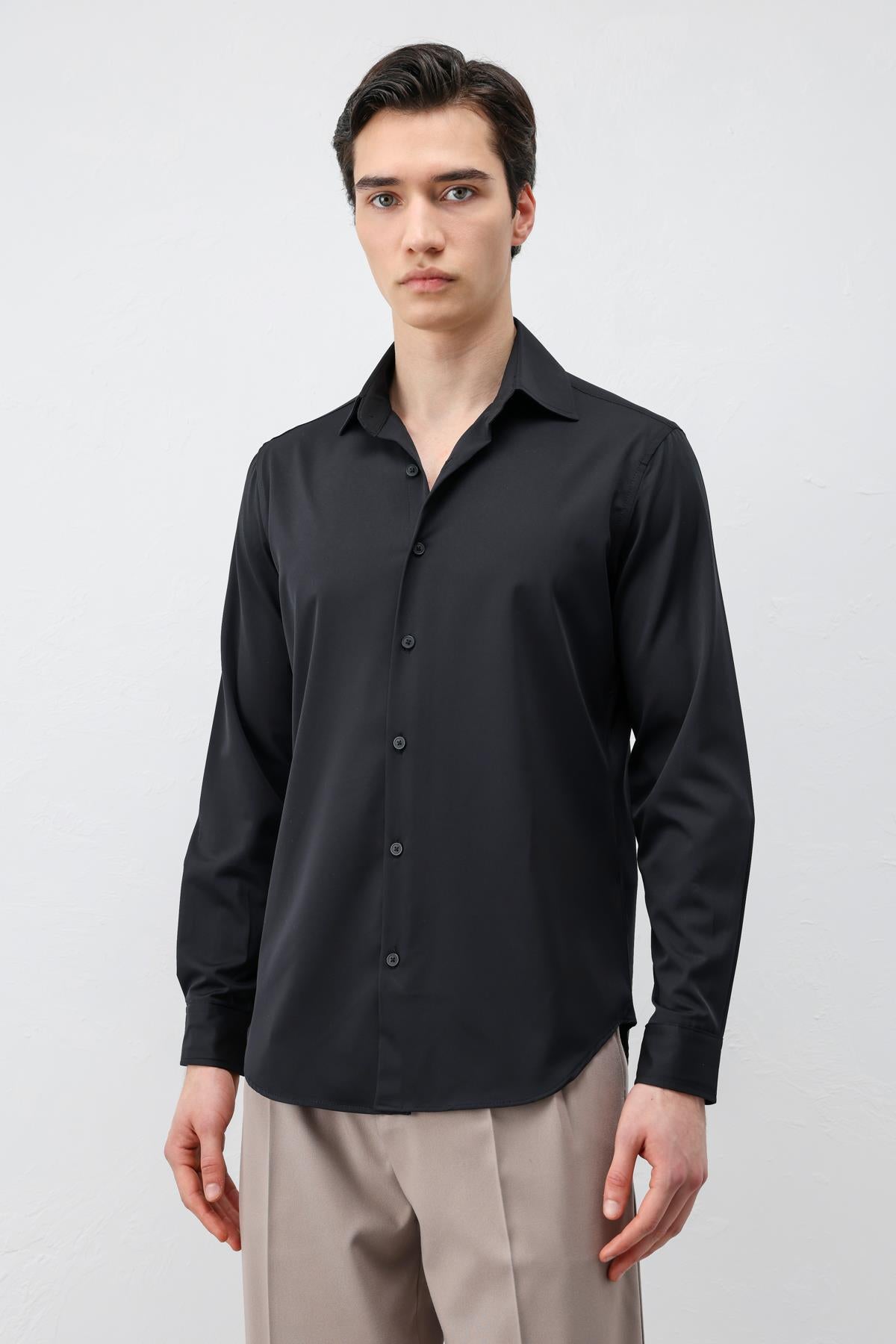 Antioch Siyah Comfort Slim Erkek Gömlek