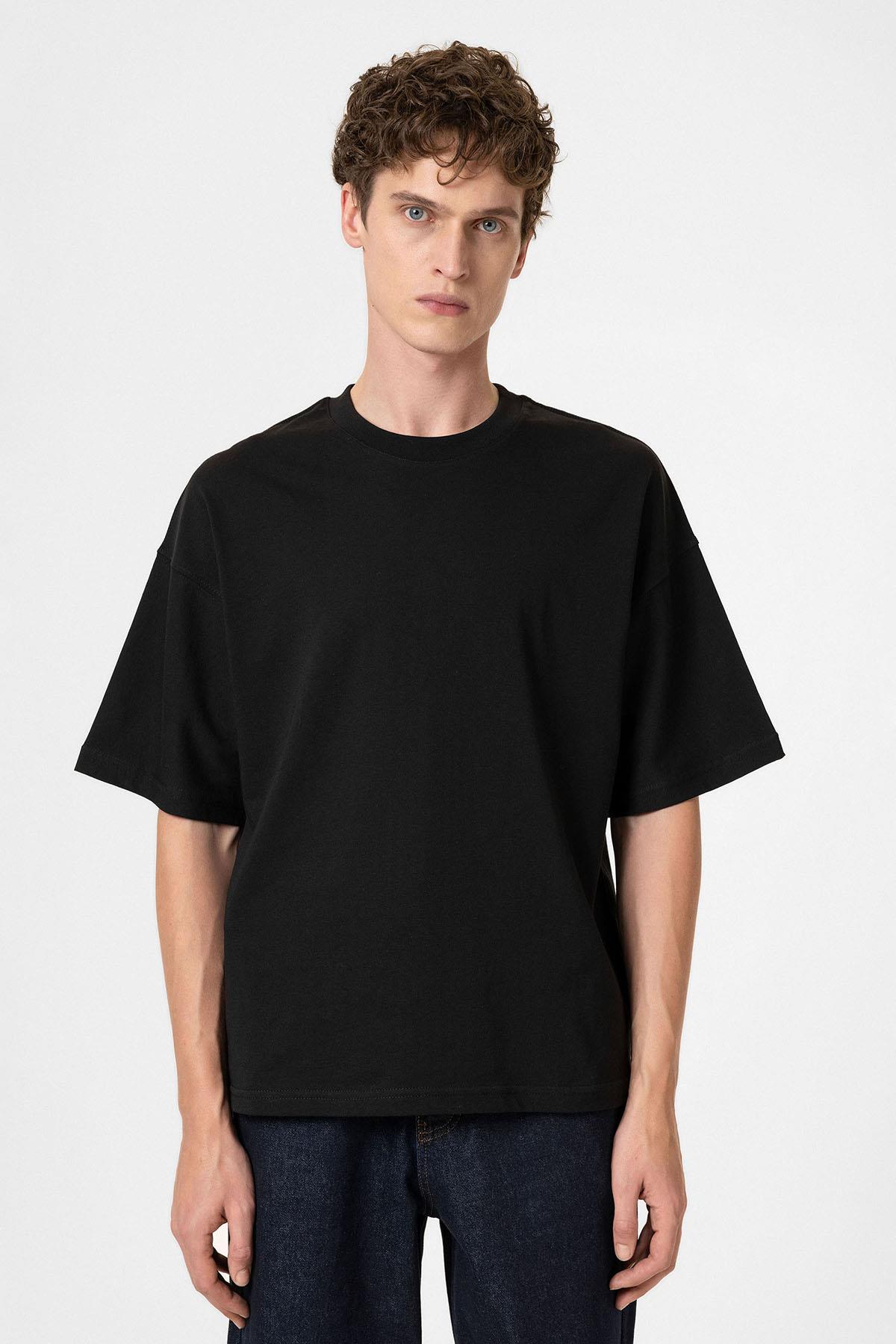Antioch-Siyah Crop Fit Erkek T Shirt-T-Shirts-1-Milagron.com