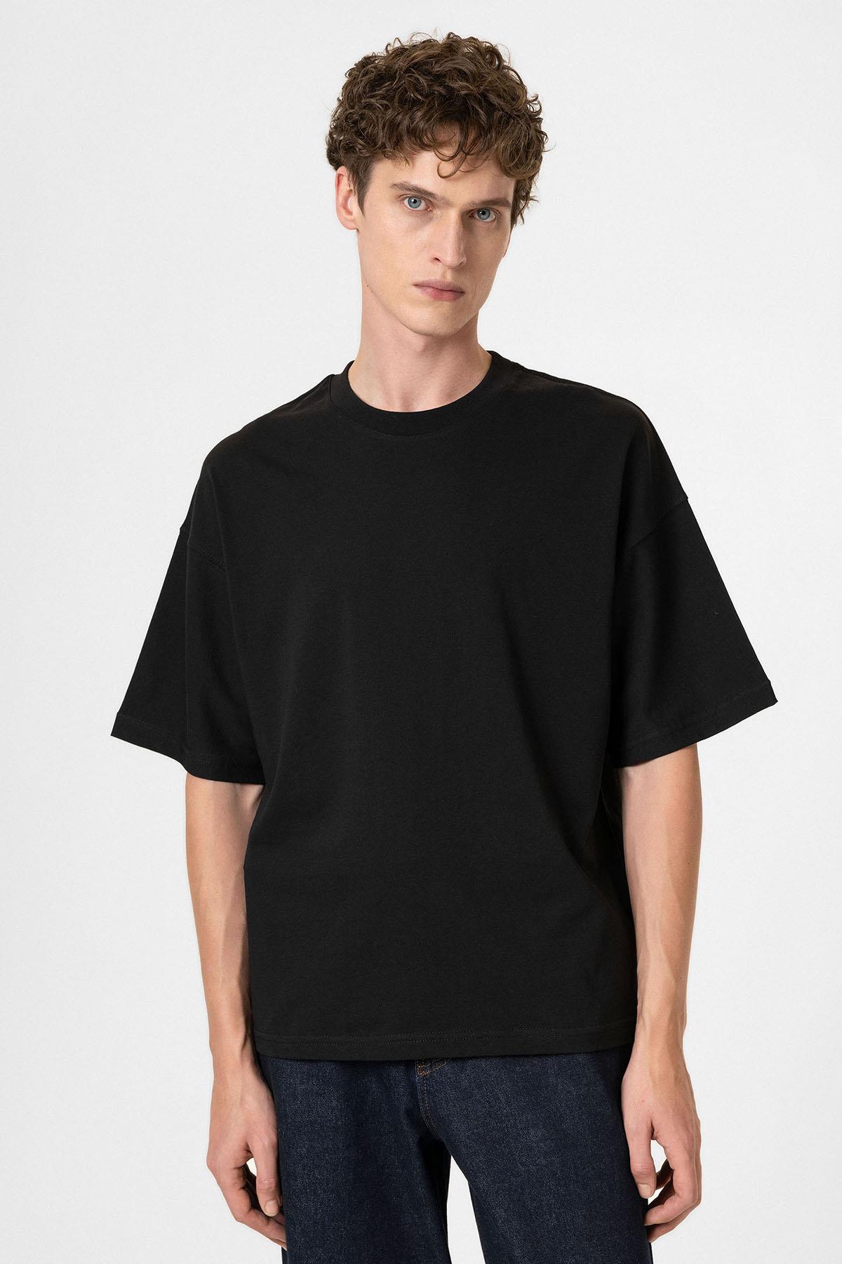 Antioch-Siyah Crop Fit Erkek T Shirt-T-Shirts-2-Milagron.com