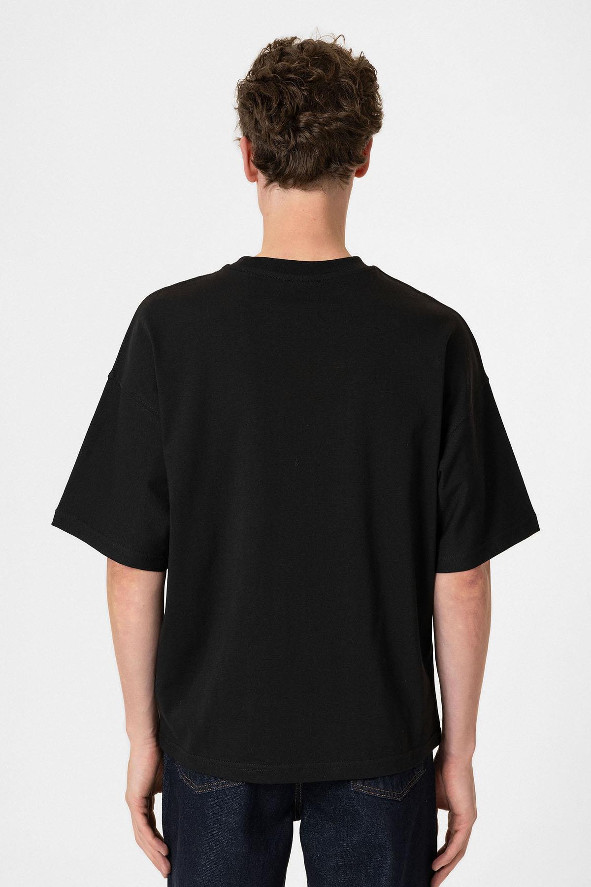 Antioch-Siyah Crop Fit Erkek T Shirt-T-Shirts-5-Milagron.com