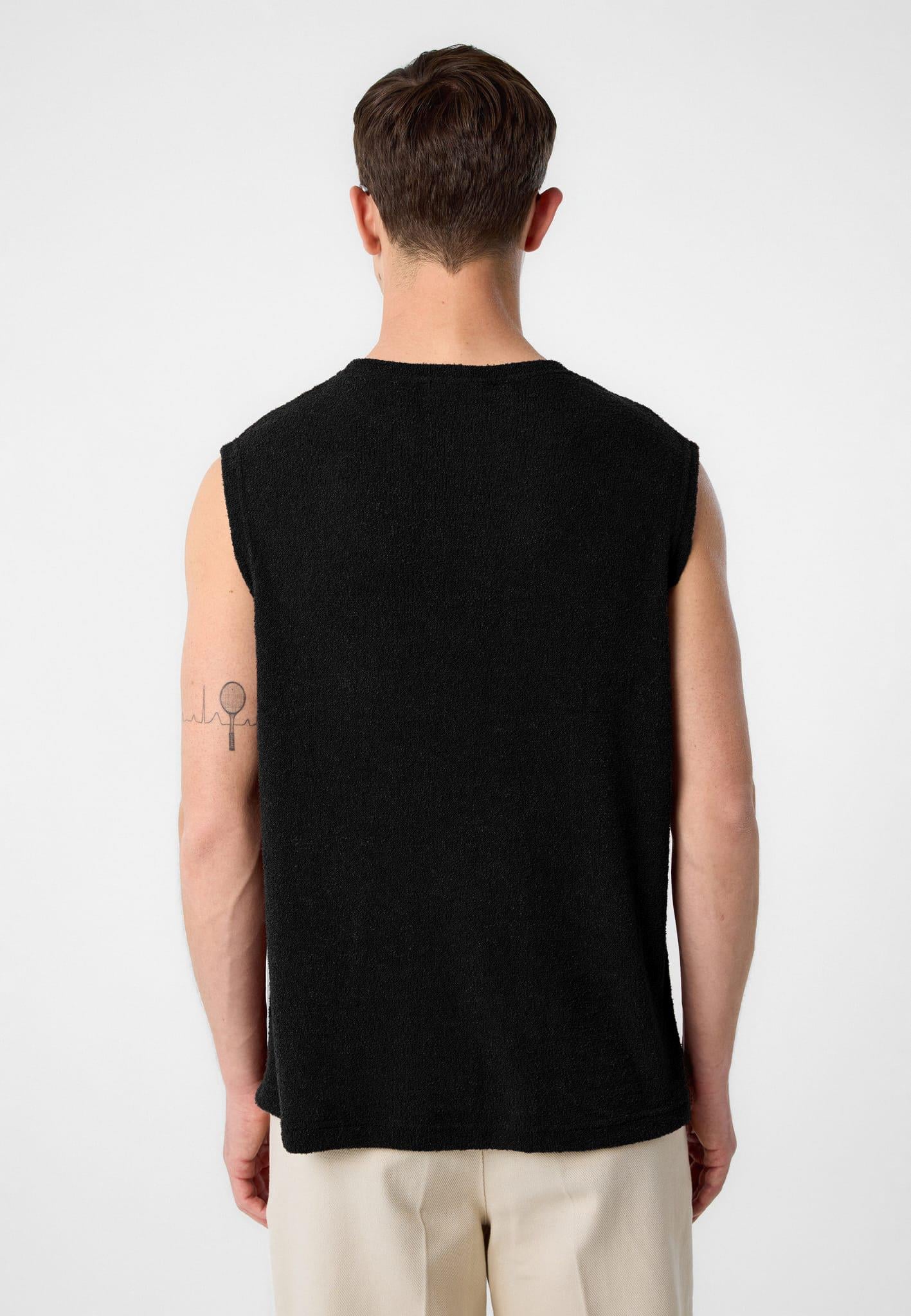 Antioch Siyah Dokulu Erkek Kolsuz T-Shirt
