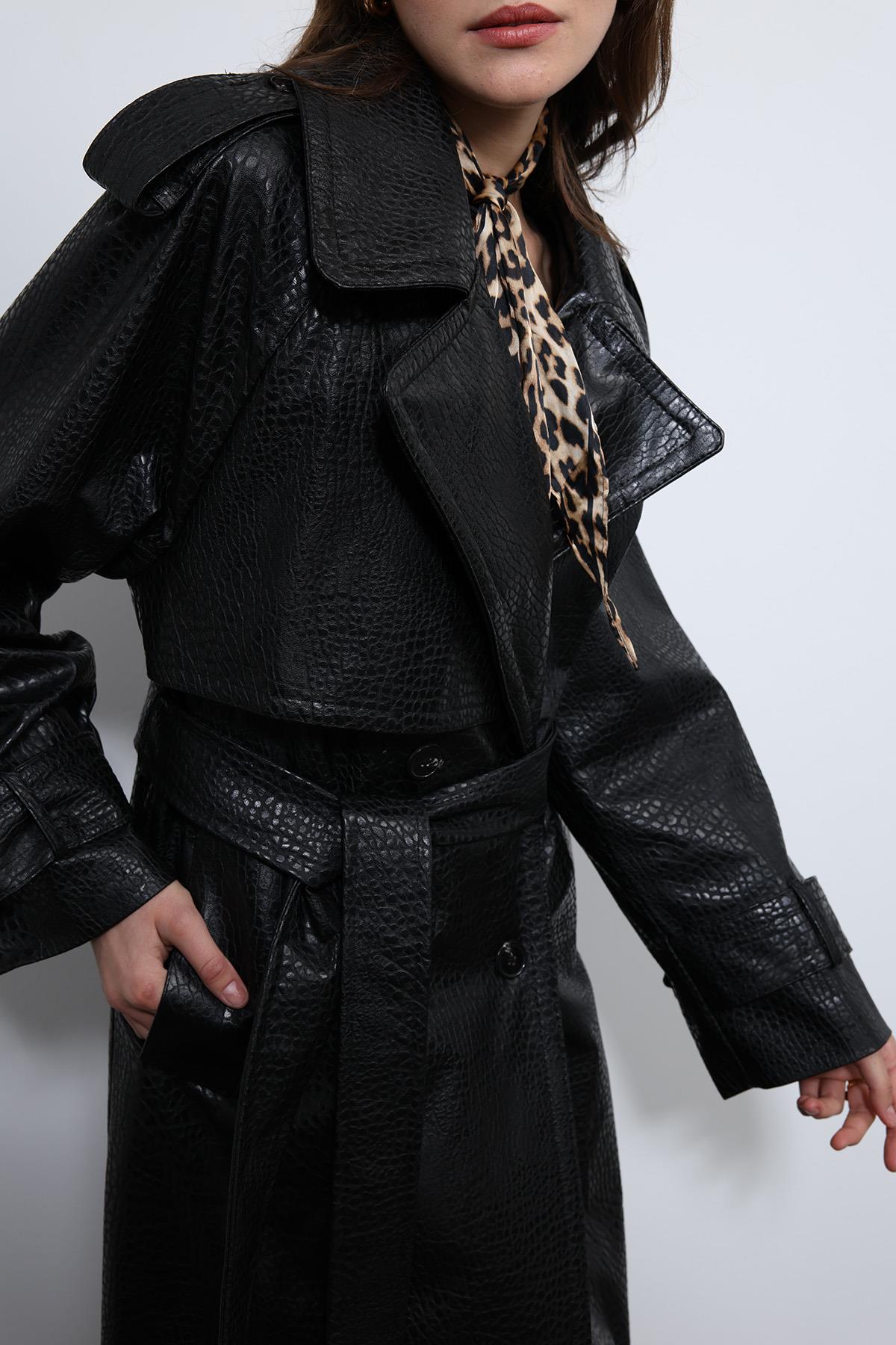 Antioch-Siyah Dokulu Suni Deri Trençkot-Trençkot-9-Milagron.com