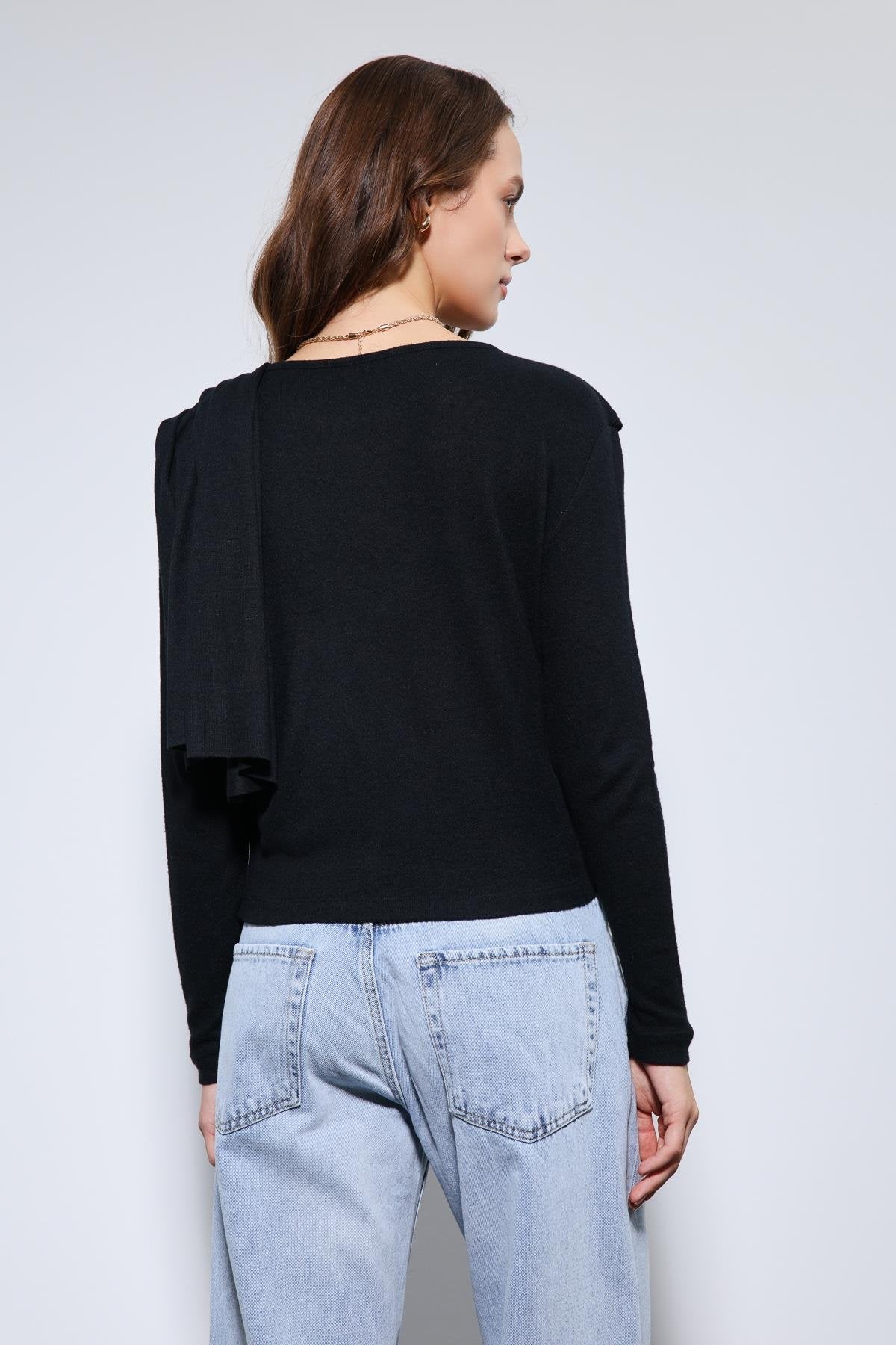 Antioch-Siyah Drapeli şal Detaylı Top-Top-4-Milagron.com