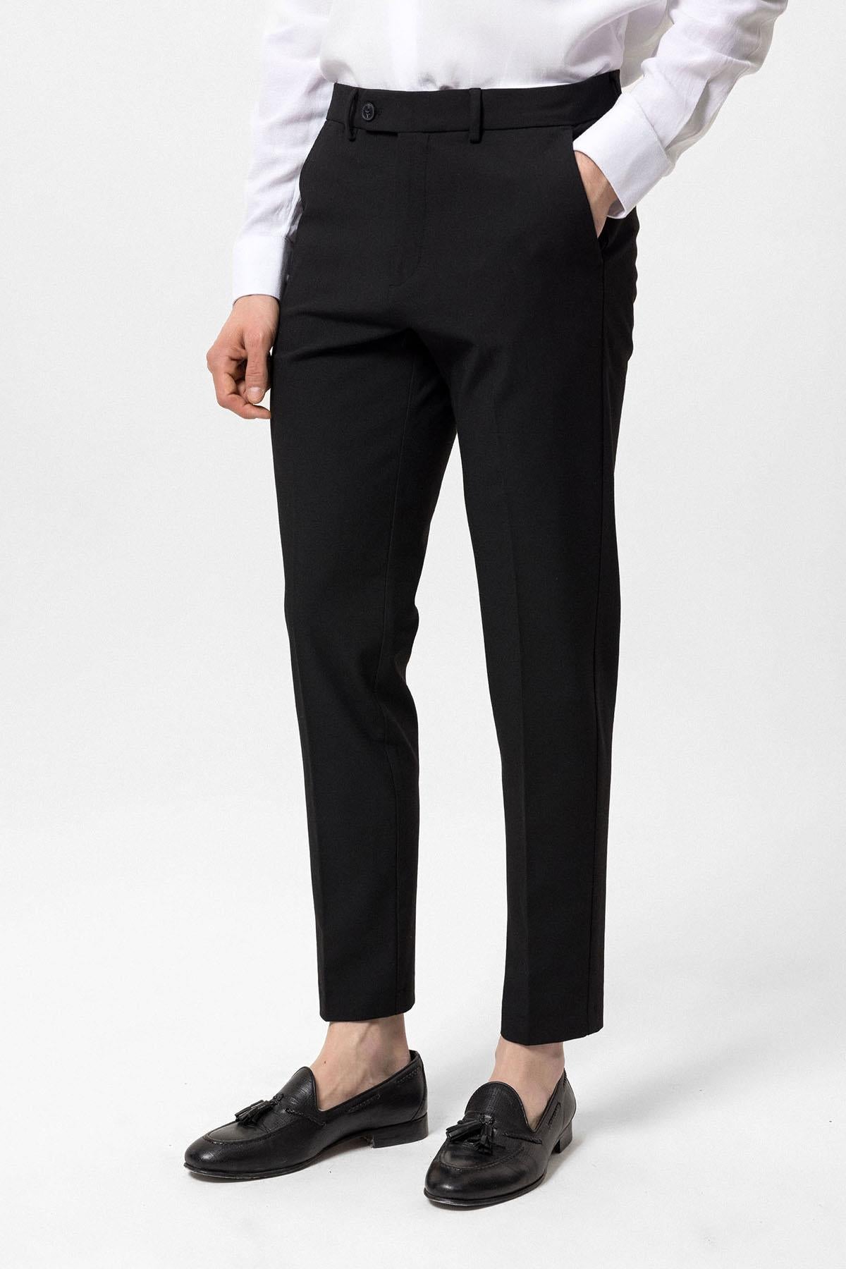 Antioch-Siyah Erkek Kumaş Pantolon-Kumaş Pantolon-1-Milagron.com