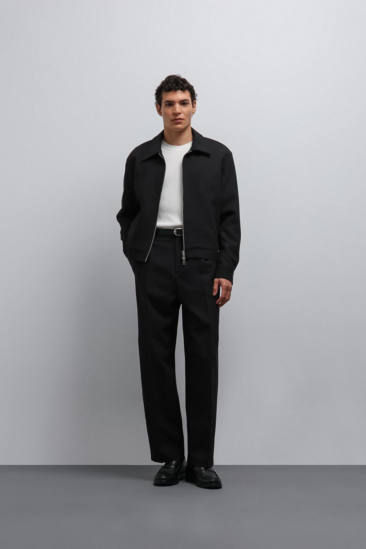 Antioch-Siyah Fermuarlı Mevsimlik Erkek Mont-Mont-2-Milagron.com