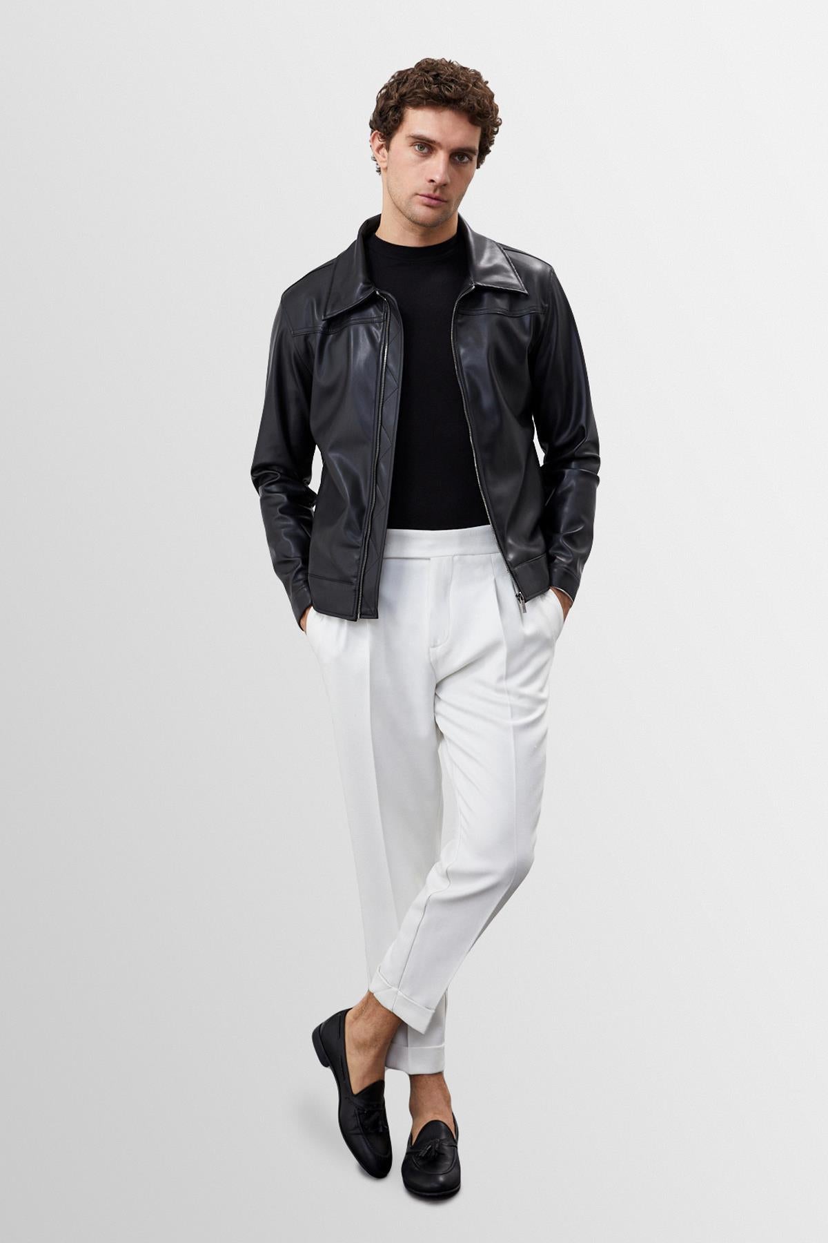 Antioch-Siyah Fermuarlı Suni Deri Mont-Mont-2-Milagron.com