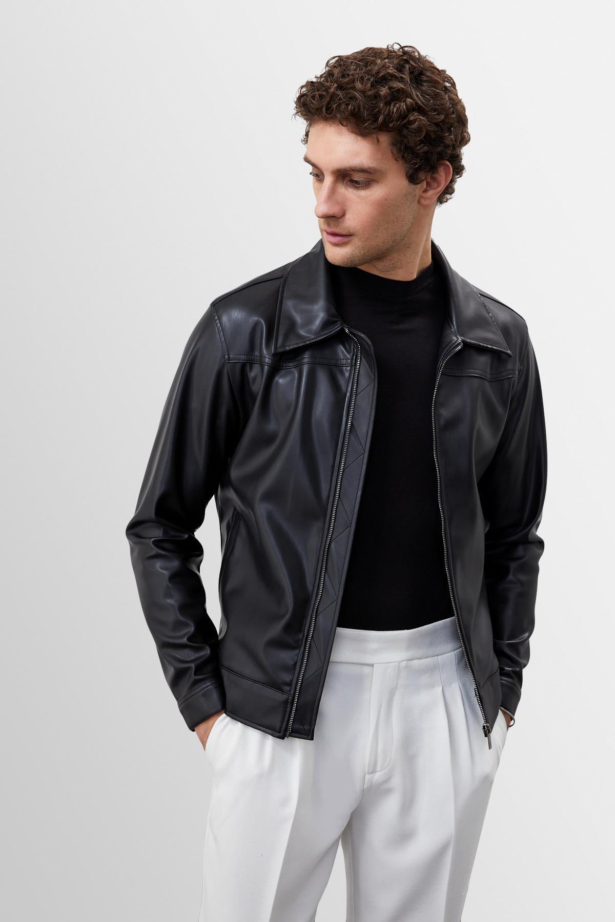 Antioch-Siyah Fermuarlı Suni Deri Mont-Mont-4-Milagron.com