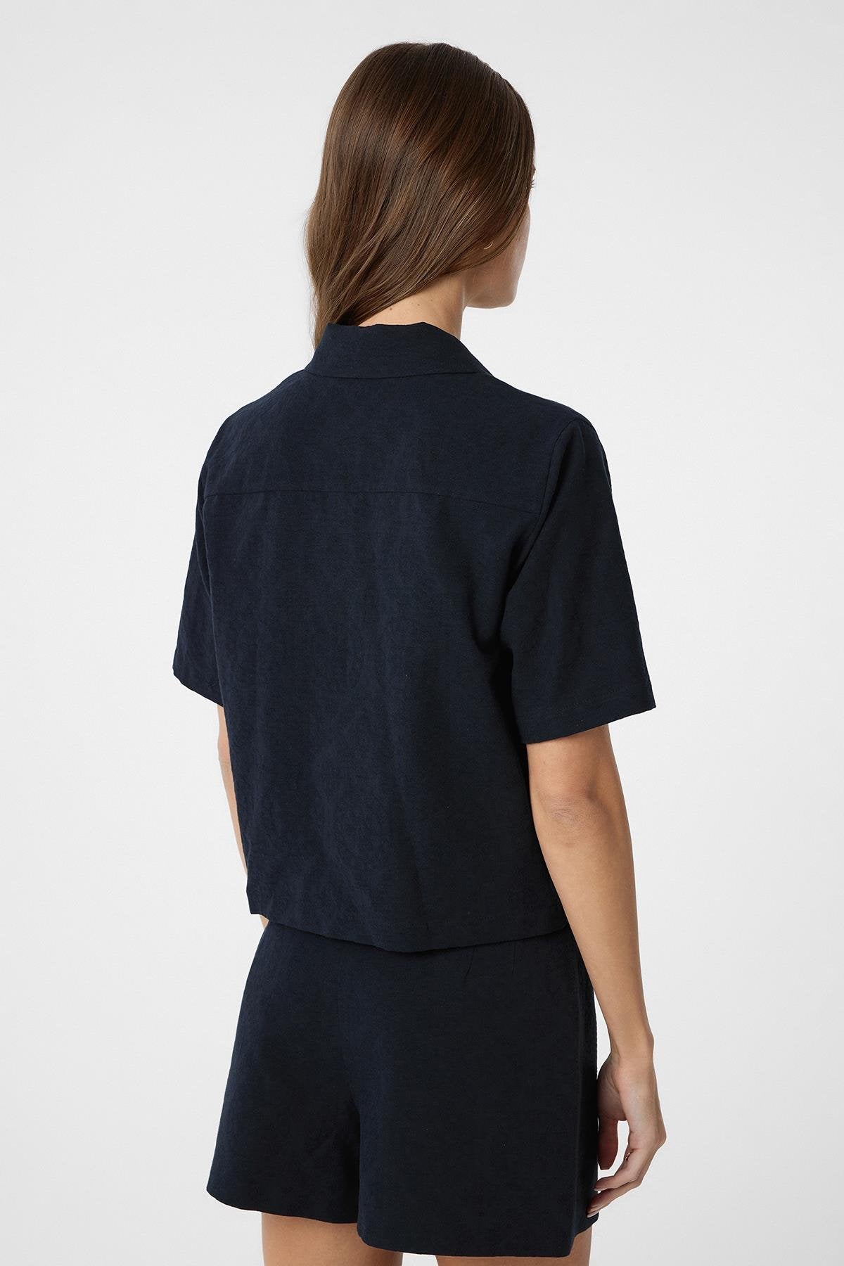 Antioch-Siyah Gömlek Şort Kadın Takım-Alt - Üst Takım-6-Milagron.com