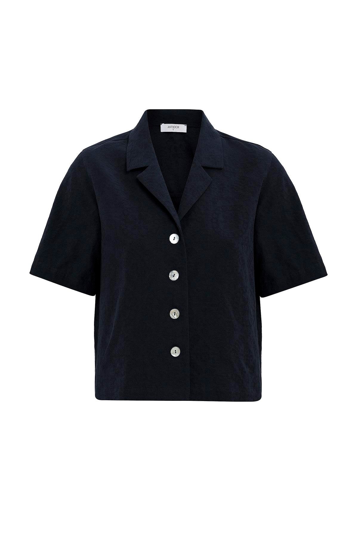 Antioch-Siyah Gömlek Şort Kadın Takım-Alt - Üst Takım-9-Milagron.com