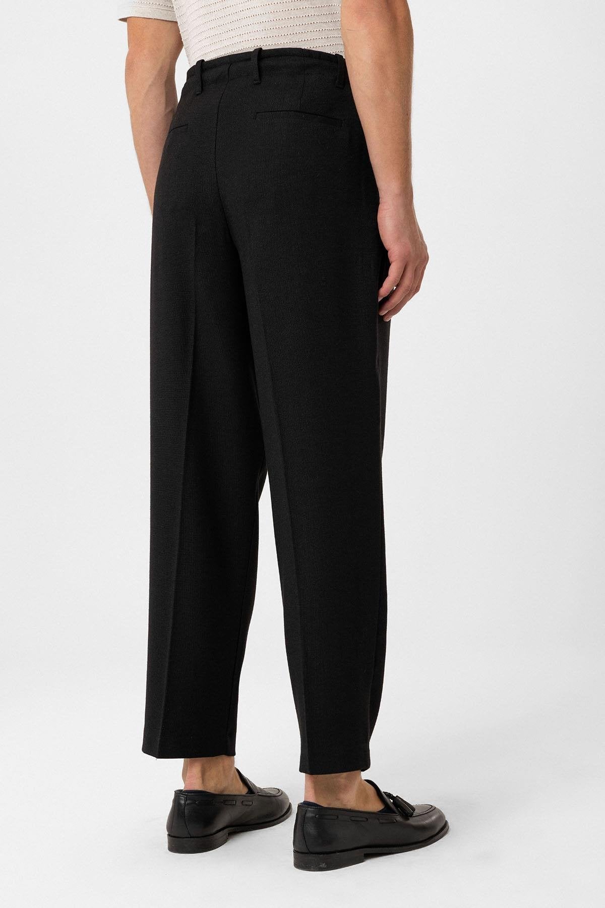 Antioch-Siyah Jogger Relaxed Fit Erkek Pantolon-Kumaş Pantolon-5-Milagron.com