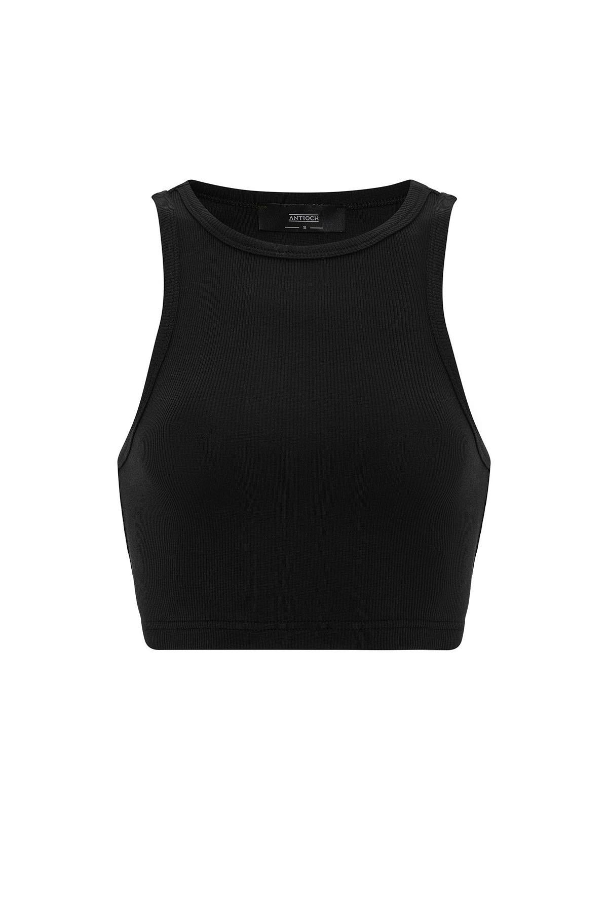 Antioch-Siyah Kadın Fitilli Crop Atlet-Atlet-7-Milagron.com