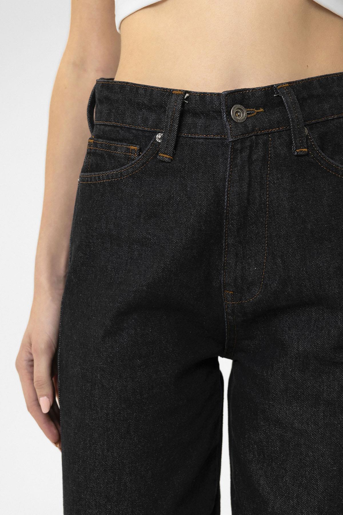 Antioch-Siyah Kadın Yüksek Bel Kot Pantolon-Kot Pantolon-6-Milagron.com