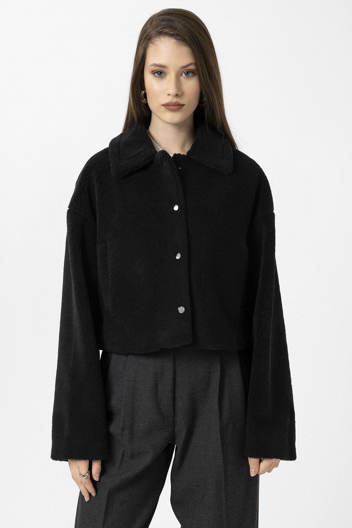 Antioch-Siyah Kadın Yumuşak Dokulu Mont-Mont-2-Milagron.com