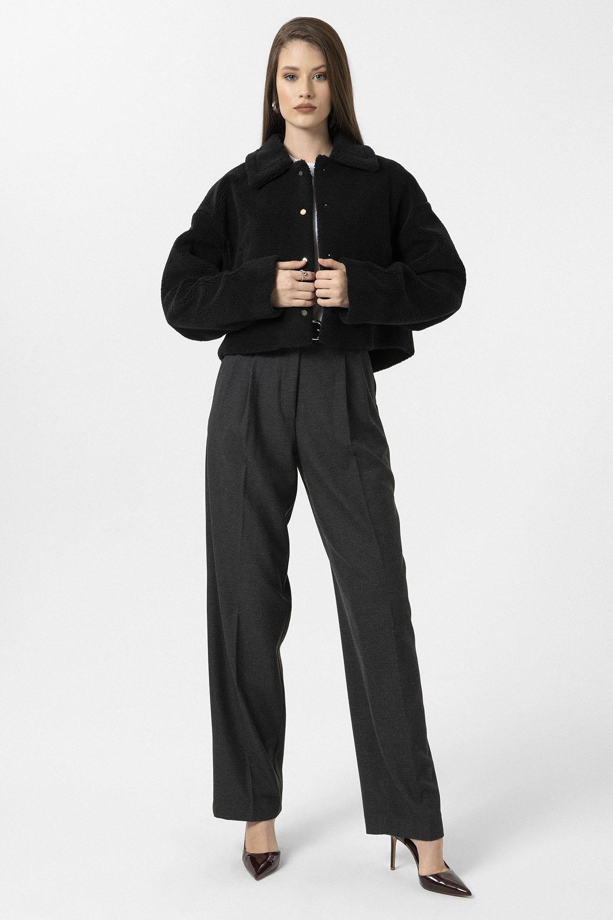 Antioch-Siyah Kadın Yumuşak Dokulu Mont-Mont-3-Milagron.com