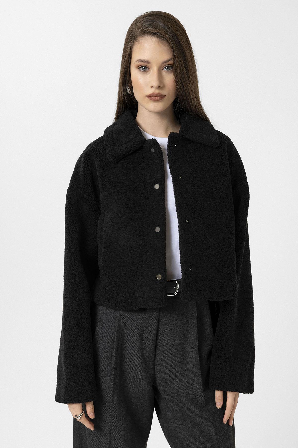 Antioch-Siyah Kadın Yumuşak Dokulu Mont-Mont-5-Milagron.com