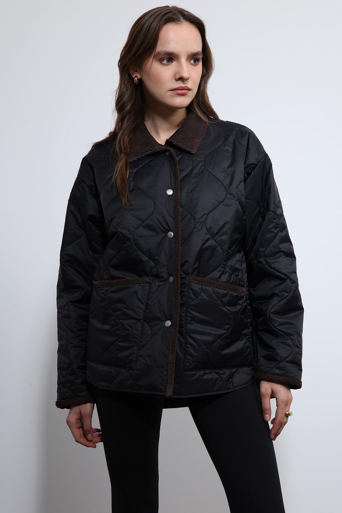 Antioch-Siyah Kontrast Yaka Desenli Mont-Mont-4-Milagron.com