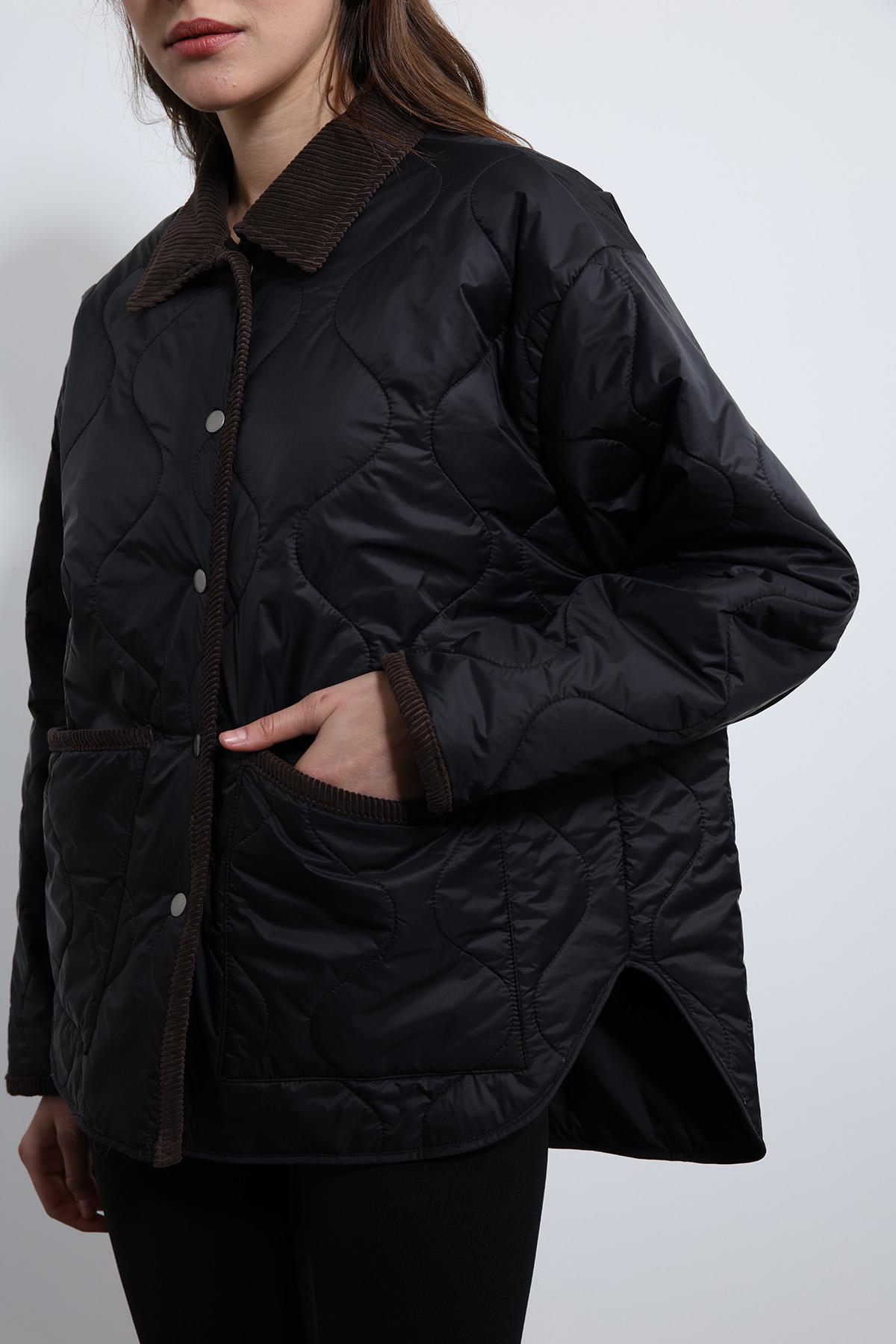 Antioch-Siyah Kontrast Yaka Desenli Mont-Mont-5-Milagron.com